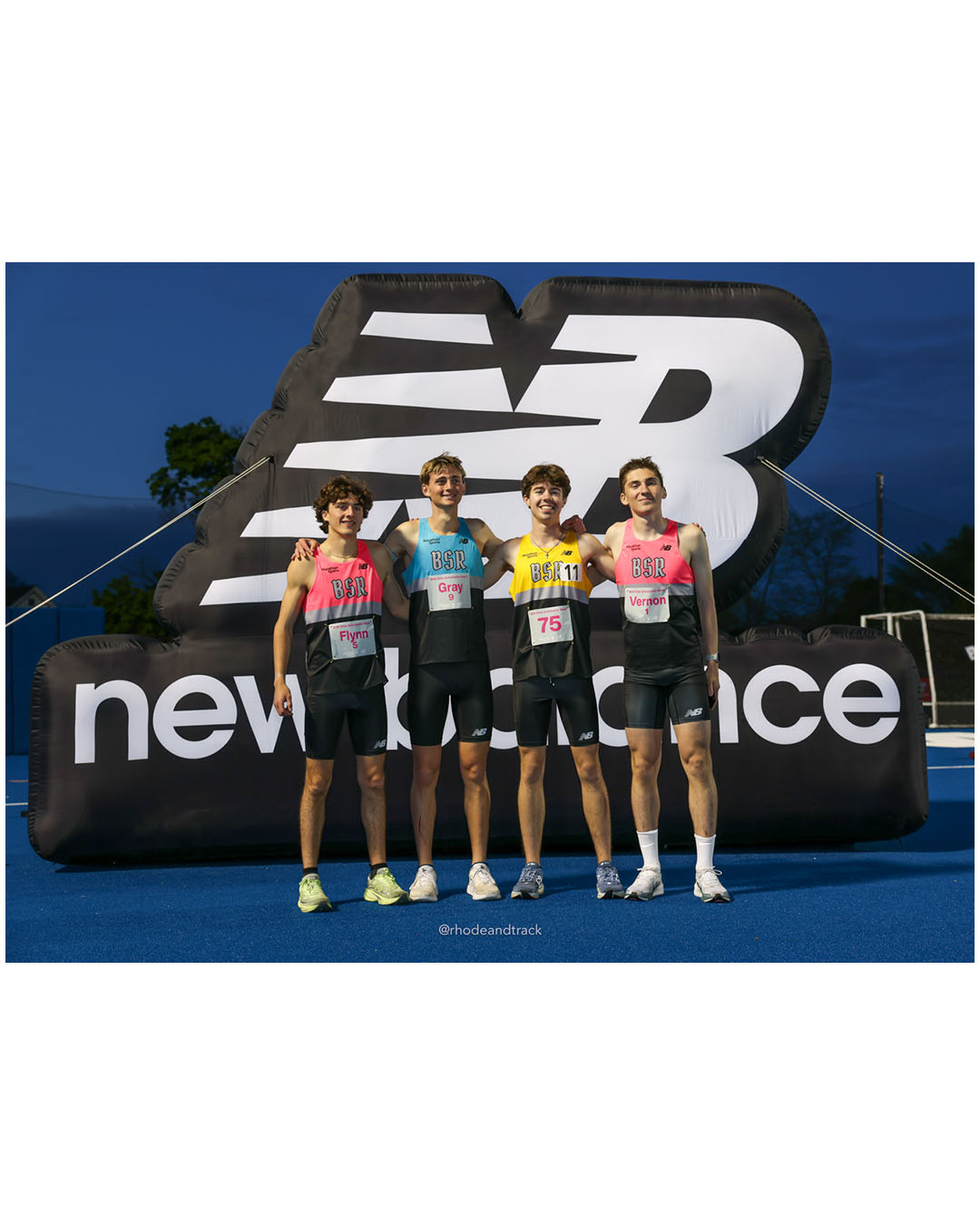 Colby Flynn, Rhode Island, JR, #5 - David Hayes, Rhode Island, SR, #75 - Marshall Vernon, Rhode Island, SR, #1 - Sean Gray, Rhode Island, SR, #9 - BSR Elite Scholastic Meet - UMass Lowell - Lowell, Massachusetts - May 15, 2026 File: ./dir-Boys-Mile/260515-2026-BSR-Elite-Scholastic-Meet-378-062A0606.jpg Colby Flynn, Rhode Island, JR, #5 - David Hayes, Rhode Island, SR, #75 - Marshall Vernon, Rhode Island, SR, #1 - Sean Gray, Rhode Island, S…