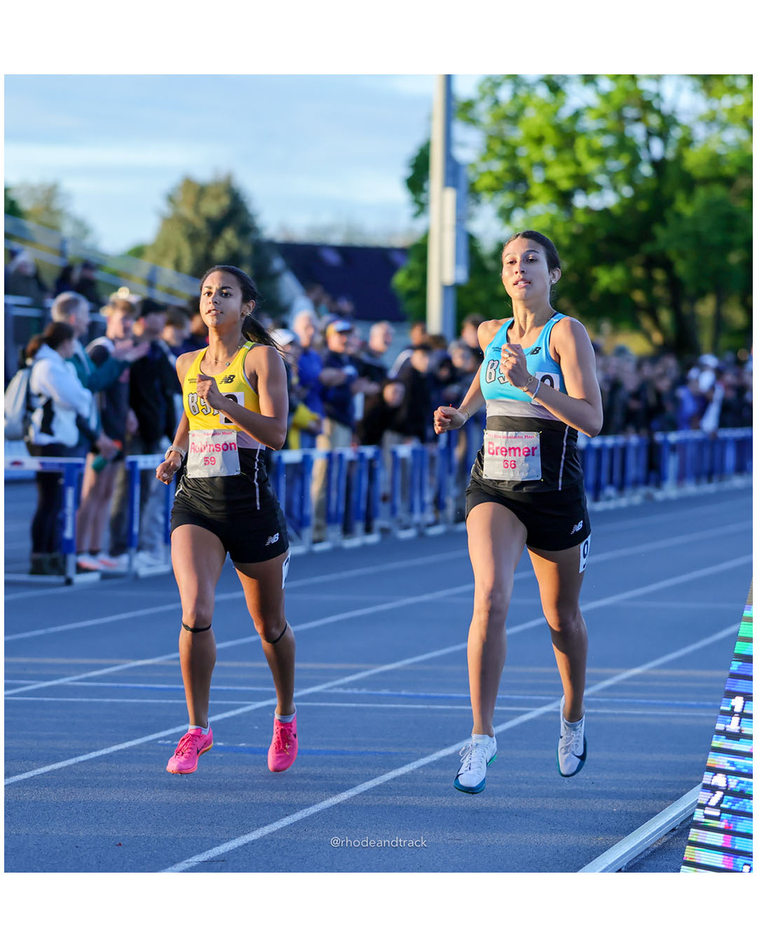 Hayden Robinson, Massachusetts, SR, #59 - Izzy Bremer, New Hampshire, JR, #66 - BSR Elite Scholastic Meet - UMass Lowell - Lowell, Massachusetts - May 15, 2026 File: ./dir-Girls-800m/260515-2026-BSR-Elite-Scholastic-Meet-197-296A0044.jpg Hayden Robinson, Massachusetts, SR, #59 - Izzy Bremer, New Hampshire, JR, #66 - BSR Elite Scholastic Meet - UMass Lowell - Lowell, Massachu…