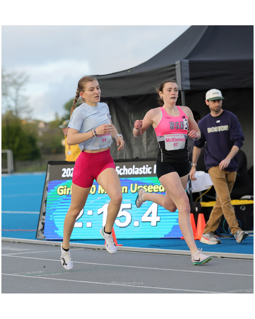 Meghan McEleney, Volante Running, SR, #67 - Sofia Holovatska, Unattached, SR, #64 - BSR Elite Scholastic Meet - UMass Lowell - Lowell, Massachusetts - May 15, 2026 File: ./dir-Girls-800m/260515-2026-BSR-Elite-Scholastic-Meet-81-296A4635.jpg Meghan McEleney, Volante Running, SR, #67 - Sofia Holovatska, Unattached, SR, #64 - BSR Elite Scholastic Meet - UMass Lowell - Lowell, Mass…