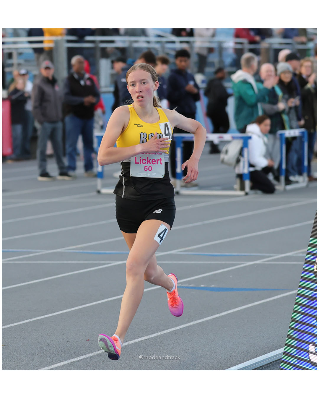 Mackenzie Lickert, SAINTS TC, JR, #50 - BSR Elite Scholastic Meet - UMass Lowell - Lowell, Massachusetts - May 15, 2026 File: ./dir-Girls-Mile/260515-2026-BSR-Elite-Scholastic-Meet-124-296A6526.jpg Mackenzie Lickert, SAINTS TC, JR, #50 - BSR Elite Scholastic Meet - UMass Lowell - Lowell, Massachusetts - May 15, 2026 – 2026 BSR Elite Sc…