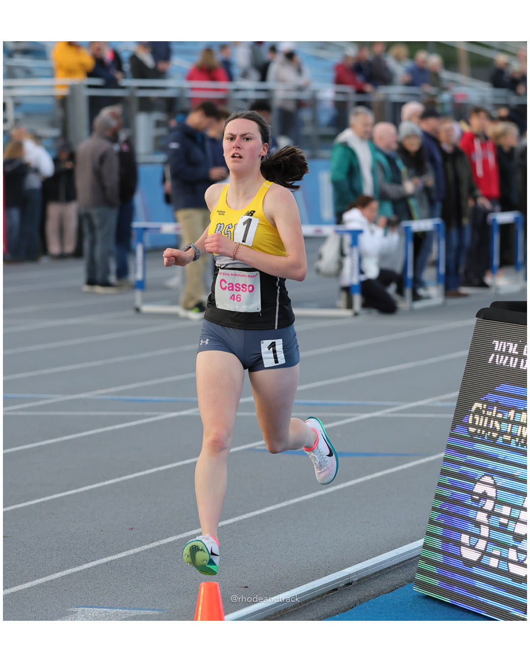 Elise Casso, Falmouth Running Club, SR, #46 - BSR Elite Scholastic Meet - UMass Lowell - Lowell, Massachusetts - May 15, 2026 File: ./dir-Girls-Mile/260515-2026-BSR-Elite-Scholastic-Meet-125-296A6633.jpg Elise Casso, Falmouth Running Club, SR, #46 - BSR Elite Scholastic Meet - UMass Lowell - Lowell, Massachusetts - May 15, 2026 – 2026 BSR El…