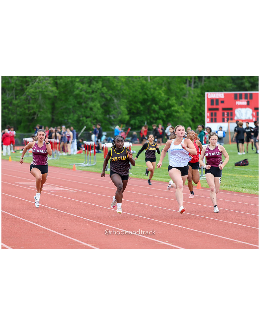 Franchesca Barimah, Central High School, 10 - Payton Jolicoeur, Cumberland, 11 - 2026 Class A Outdoor Track Championships - Coventry High School - Coventry, Rhode Island - May 24, 2026 File: ./dir-100m-Dash/260523-2026-Class-A-Outdoor-Track-Championships-Coventry-292-062A2842.jpg Franchesca Barimah, Central High School, 10 - Payton Jolicoeur, Cumberland, 11 - 2026 Class A Outdoor Track Championships - Coventry High S…