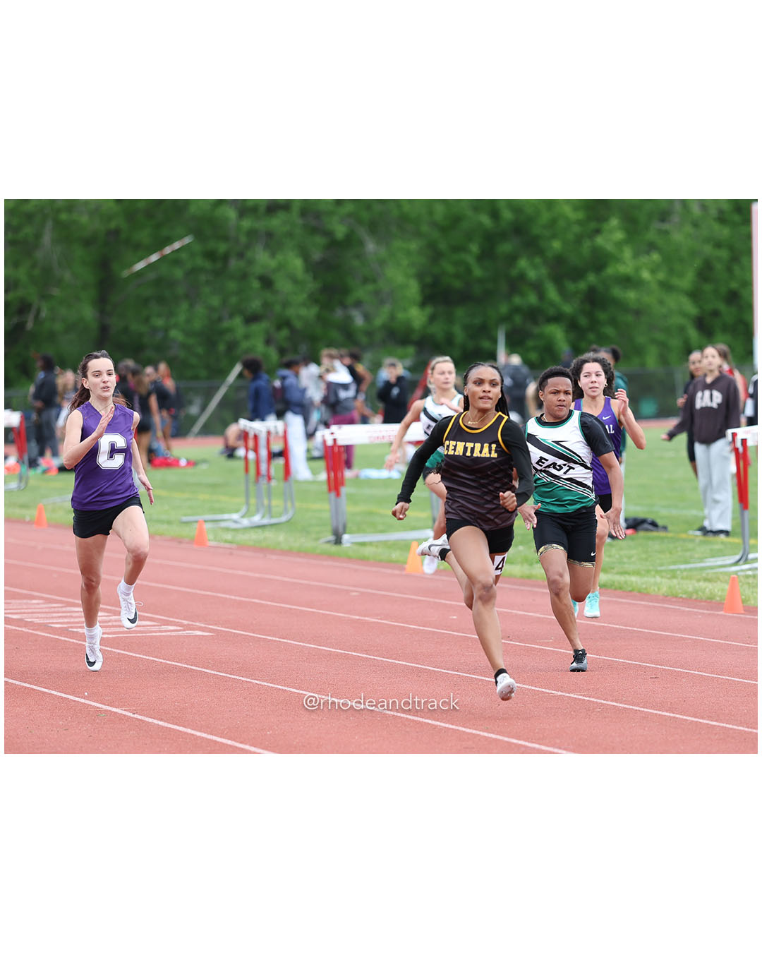 Jezayah Gomes, Central High School, 10 - Genesis Williams, Cranston East High School, 12 - 2026 Class A Outdoor Track Championships - Coventry High School - Coventry, Rhode Island - May 24, 2026 File: ./dir-100m-Dash/260523-2026-Class-A-Outdoor-Track-Championships-Coventry-303-062A2949.jpg Jezayah Gomes, Central High School, 10 - Genesis Williams, Cranston East High School, 12 - 2026 Class A Outdoor Track Championships - Coven…