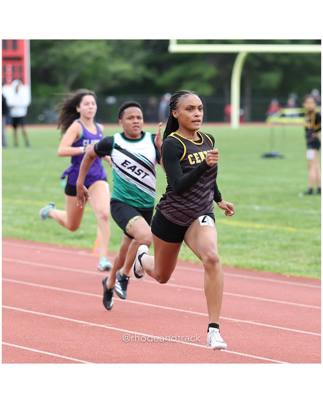Jezayah Gomes, Central High School, 10 - Genesis Williams, Cranston East High School, 12 - 2026 Class A Outdoor Track Championships - Coventry High School - Coventry, Rhode Island - May 24, 2026 File: ./dir-100m-Dash/260523-2026-Class-A-Outdoor-Track-Championships-Coventry-304-062A2972.jpg Jezayah Gomes, Central High School, 10 - Genesis Williams, Cranston East High School, 12 - 2026 Class A Outdoor Track Championships - Coven…