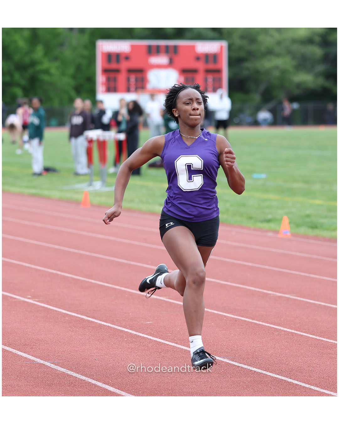 Leyla Edwards, Classical High School, 9 - 2026 Class A Outdoor Track Championships - Coventry High School - Coventry, Rhode Island - May 24, 2026 File: ./dir-100m-Dash/260523-2026-Class-A-Outdoor-Track-Championships-Coventry-306-062A2989.jpg Leyla Edwards, Classical High School, 9 - 2026 Class A Outdoor Track Championships - Coventry High School - Coventry, Rhode Island - May 24…