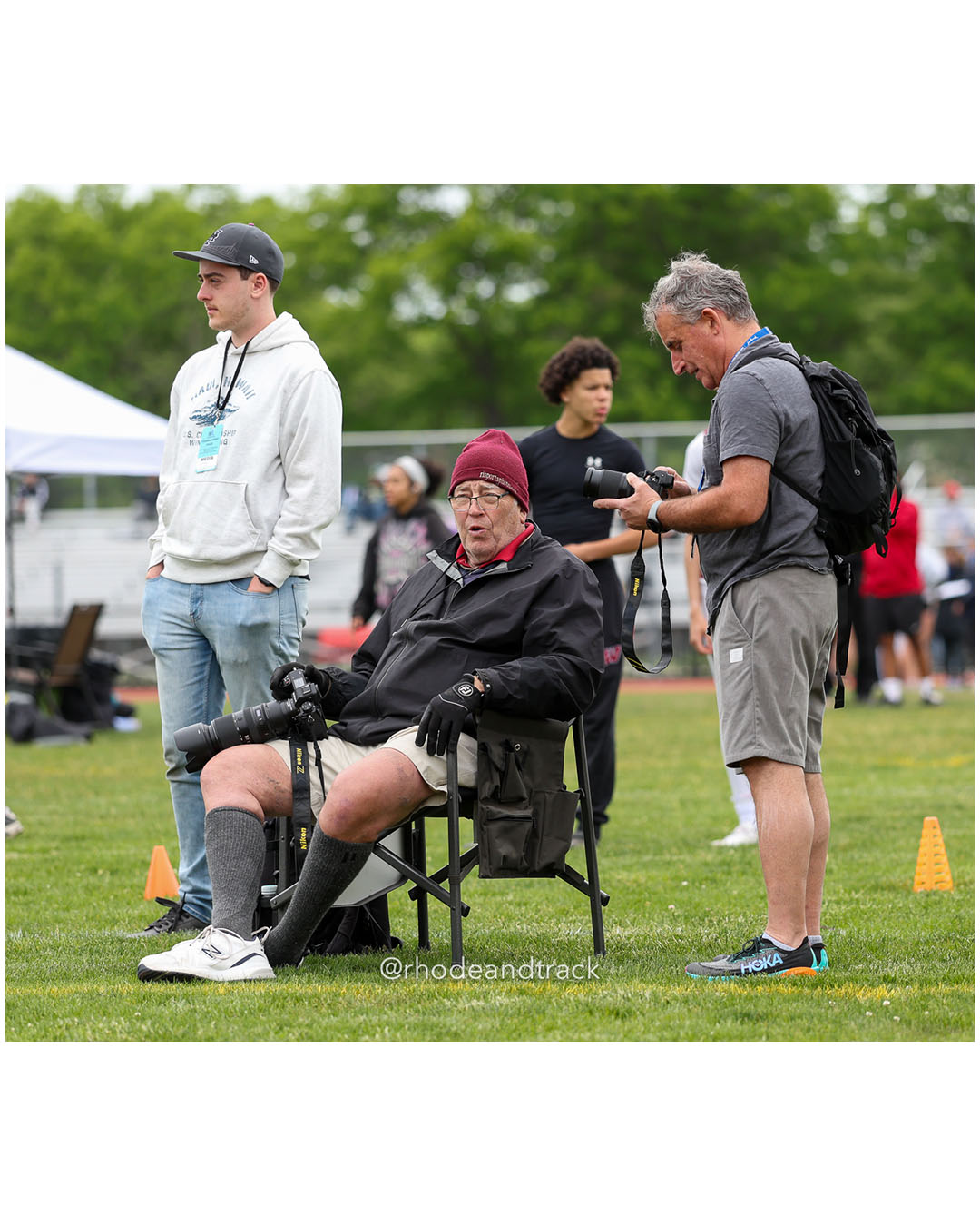 Journalists Ellis Santoro, Jerry Silberman, Steve Mazzone - 2026 Class A Outdoor Track Championships - Coventry High School - Coventry, Rhode Island - May 24, 2026 File: ./dir-100m-Dash/260523-2026-Class-A-Outdoor-Track-Championships-Coventry-312-062A3055.jpg Journalists Ellis Santoro, Jerry Silberman, Steve Mazzone - 2026 Class A Outdoor Track Championships - Coventry High School - Coventry, Rho…