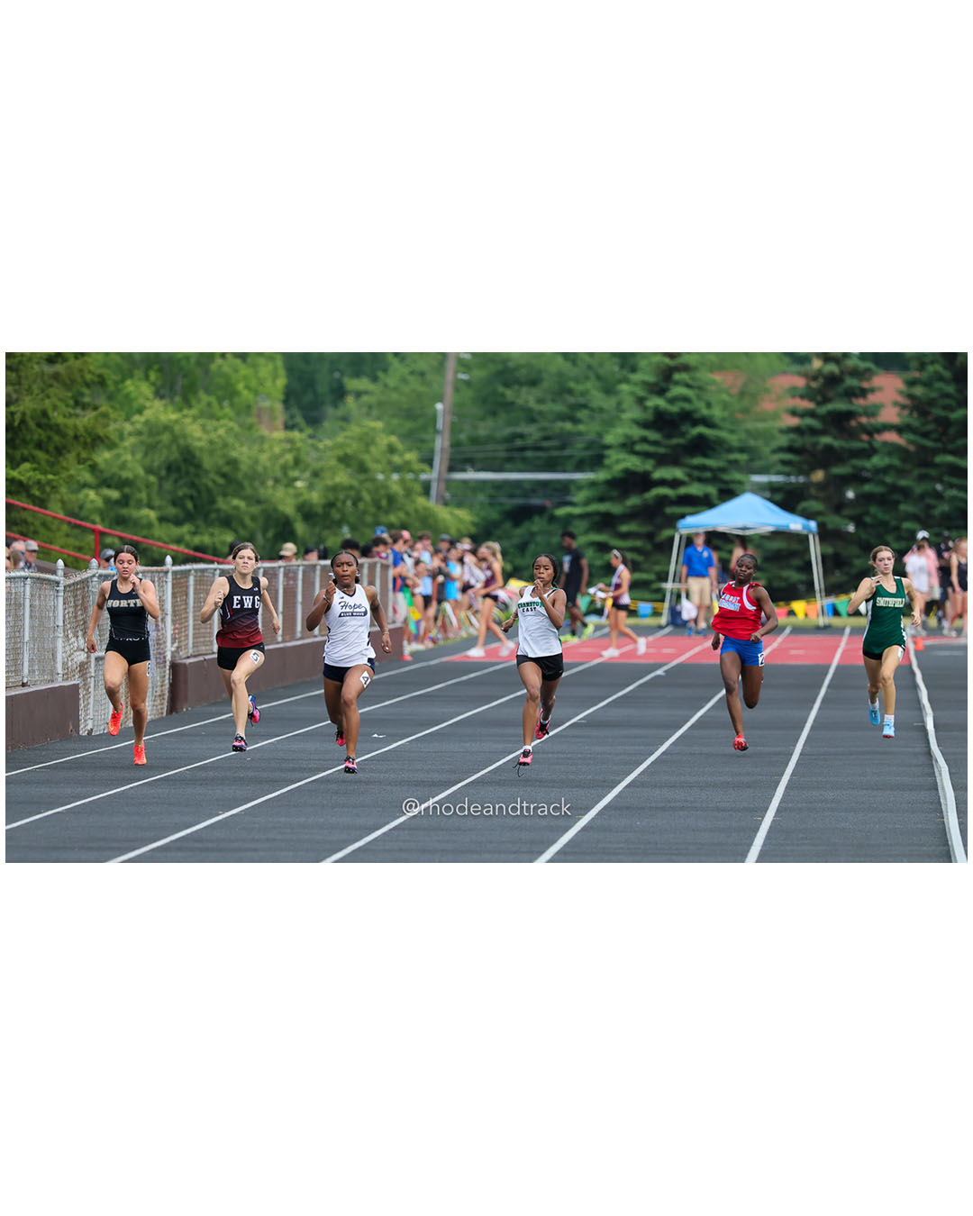 Madison Smith, Smithfield High School, 9 - Alexus Bestman, Mount Pleasant High School, 9 - Kaitlyn Droney, North Kingstown High School, 10 - KaNai Perry-Spann, Cranston East High School, 9 - Ella Wolstencroft, Exeter-West Greenwich Regional, 9 - Eliany Silva, Hope High School, 11 - 2026 RI Outdoor Track and Field State Championships - Brown Stadium - Providence, Rhode Island - June 06, 2026 File: ./dir-200m/260606-2026-RI-Outdoor-Track-And-Field-State-Championships-Brown-804-296A4637_1.jpg Madison Smith, Smithfield High School, 9 - Alexus Bestman, Mount Pleasant High School, 9 - Kaitlyn Droney, North Kingstown High School, 10…
