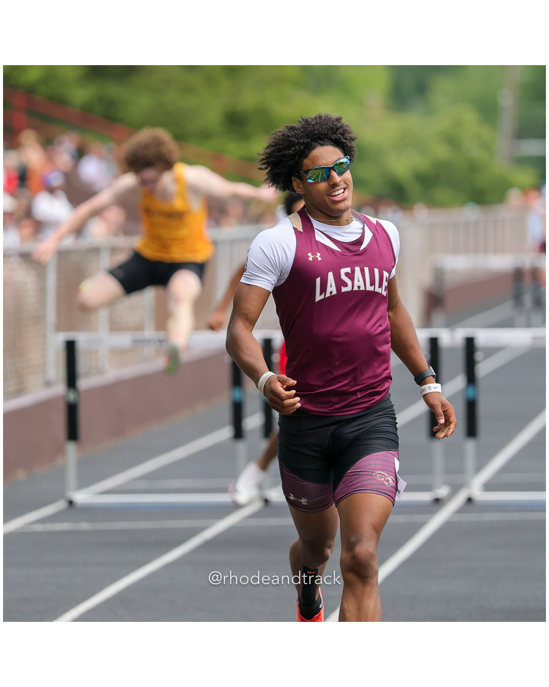 Jalen Moseley, La Salle Academy, 11 - 2026 RI Outdoor Track and Field State Championships - Brown Stadium - Providence, Rhode Island - June 06, 2026 File: ./dir-300-Hurdles/260606-2026-RI-Outdoor-Track-And-Field-State-Championships-Brown-637-296A7382.jpg Jalen Moseley, La Salle Academy, 11 - 2026 RI Outdoor Track and Field State Championships - Brown Stadium - Providence, Rhode Island - June…