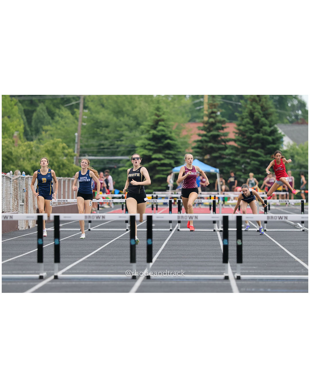 Reagan Farrell, North Kingstown High School, 10 - Bria Bender, South Kingstown High School, 9 - Jillian Lewis, La Salle Academy, 11 - Charlotte Farrell, Barrington High School, 10 - 2026 RI Outdoor Track and Field State Championships - Brown Stadium - Providence, Rhode Island - June 06, 2026 File: ./dir-300-Hurdles/260606-2026-RI-Outdoor-Track-And-Field-State-Championships-Brown-655-296A8668.jpg Reagan Farrell, North Kingstown High School, 10 - Bria Bender, South Kingstown High School, 9 - Jillian Lewis, La Salle Academy, 11 - Charl…