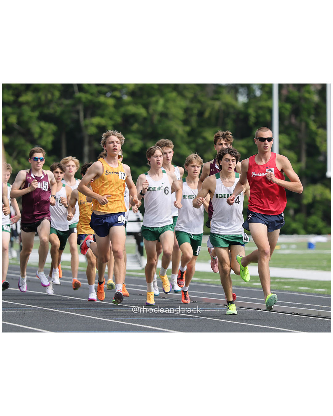 Patrick Orbon, Portsmouth High School, 11 - Colby Flynn, Bishop Hendricken High School, 11 - Fred Russell, Bishop Hendricken High School, 12 - Shepherd Butler, Bishop Hendricken High School, 10 - Colby Napolitano, Barrington High School, 11 - 2026 RI Outdoor Track and Field State Championships - Brown Stadium - Providence, Rhode Island - June 06, 2026 File: ./dir-3000m/260606-2026-RI-Outdoor-Track-And-Field-State-Championships-Brown-729-296A1607.jpg Patrick Orbon, Portsmouth High School, 11 - Colby Flynn, Bishop Hendricken High School, 11 - Fred Russell, Bishop Hendricken High School, 1…