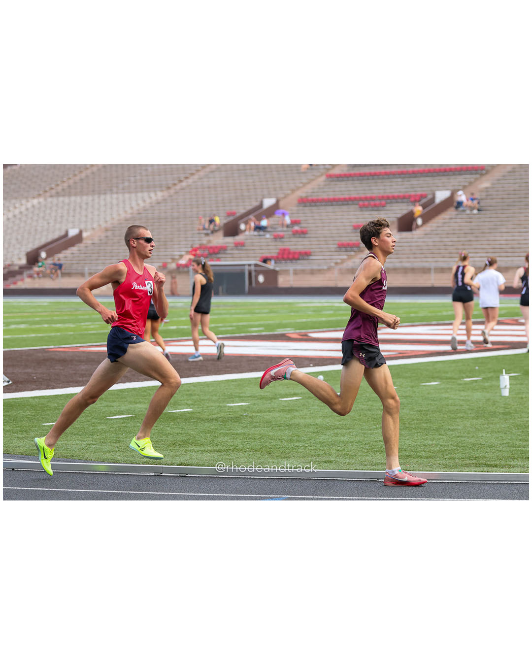 Matthew Lewis, La Salle Academy, 11 - Patrick Orbon, Portsmouth High School, 11 - 2026 RI Outdoor Track and Field State Championships - Brown Stadium - Providence, Rhode Island - June 06, 2026 File: ./dir-3000m/260606-2026-RI-Outdoor-Track-And-Field-State-Championships-Brown-755-296A2471.jpg Matthew Lewis, La Salle Academy, 11 - Patrick Orbon, Portsmouth High School, 11 - 2026 RI Outdoor Track and Field State Championships - Bro…