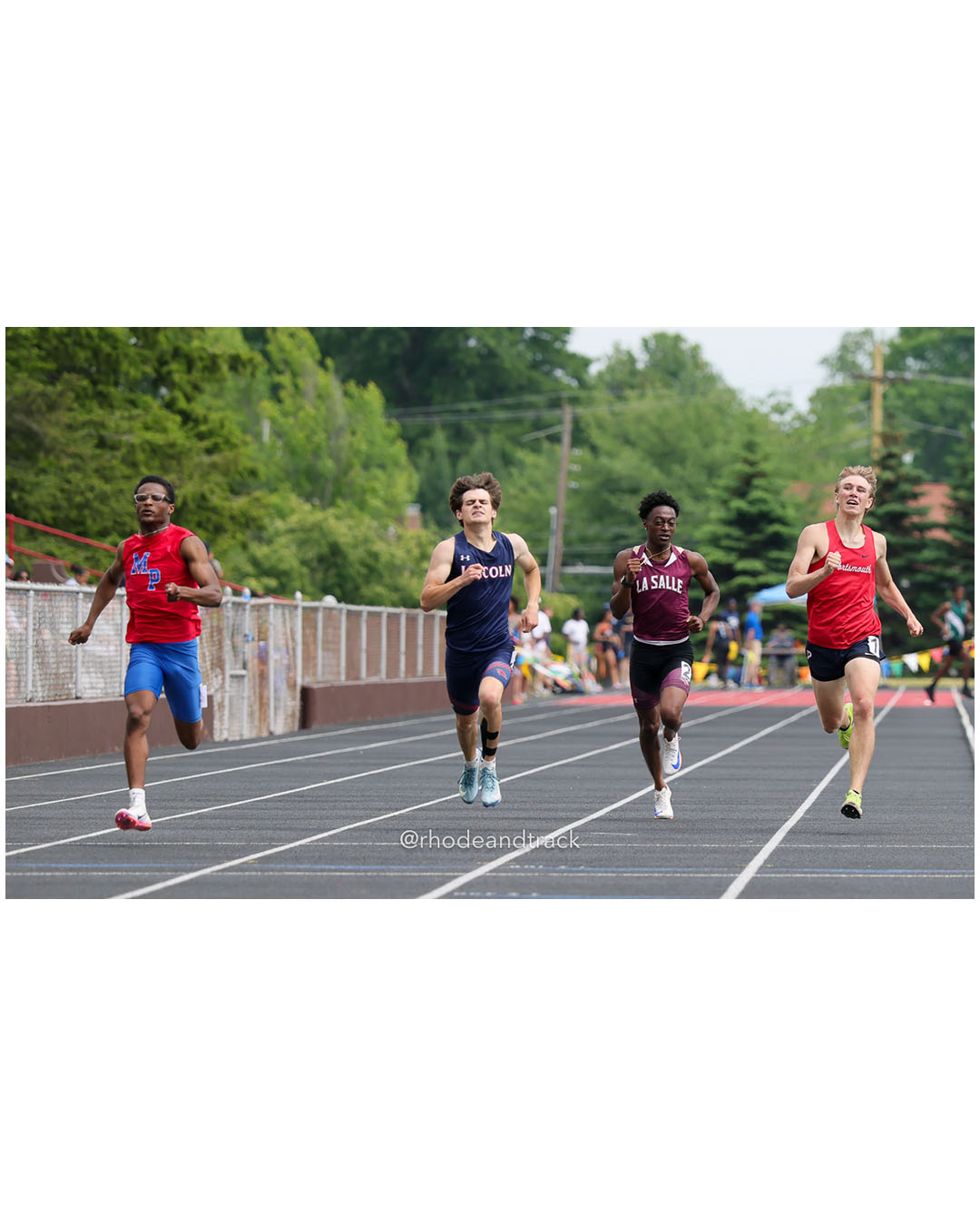 Mckeene Keith, Mount Pleasant High School, 12 - Reed Fortier, Lincoln High School, 12 - Naseem Ankoma, La Salle Academy, 12 - Henry Schmidt, Portsmouth High School, 12 - 2026 RI Outdoor Track and Field State Championships - Brown Stadium - Providence, Rhode Island - June 06, 2026 File: ./dir-400m/260606-2026-RI-Outdoor-Track-And-Field-State-Championships-Brown-560-296A4090.jpg Mckeene Keith, Mount Pleasant High School, 12 - Reed Fortier, Lincoln High School, 12 - Naseem Ankoma, La Salle Academy, 12 - Henry Schmidt…
