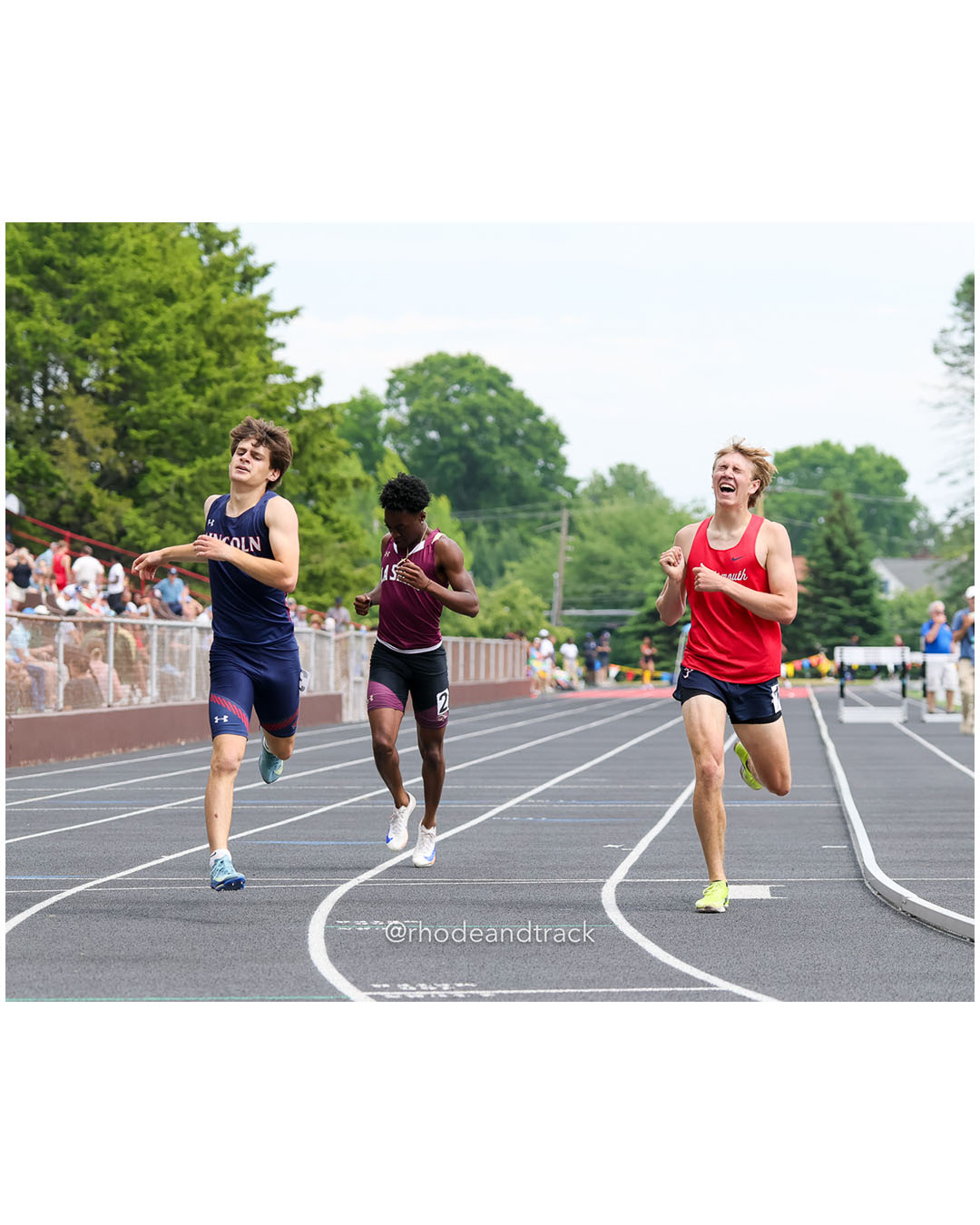 Naseem Ankoma, La Salle Academy, 12 - Henry Schmidt, Portsmouth High School, 12 - Reed Fortier, Lincoln High School, 12 - 2026 RI Outdoor Track and Field State Championships - Brown Stadium - Providence, Rhode Island - June 06, 2026 File: ./dir-400m/260606-2026-RI-Outdoor-Track-And-Field-State-Championships-Brown-563-296A4161.jpg Naseem Ankoma, La Salle Academy, 12 - Henry Schmidt, Portsmouth High School, 12 - Reed Fortier, Lincoln High School, 12 - 2026 RI Outdoor T…