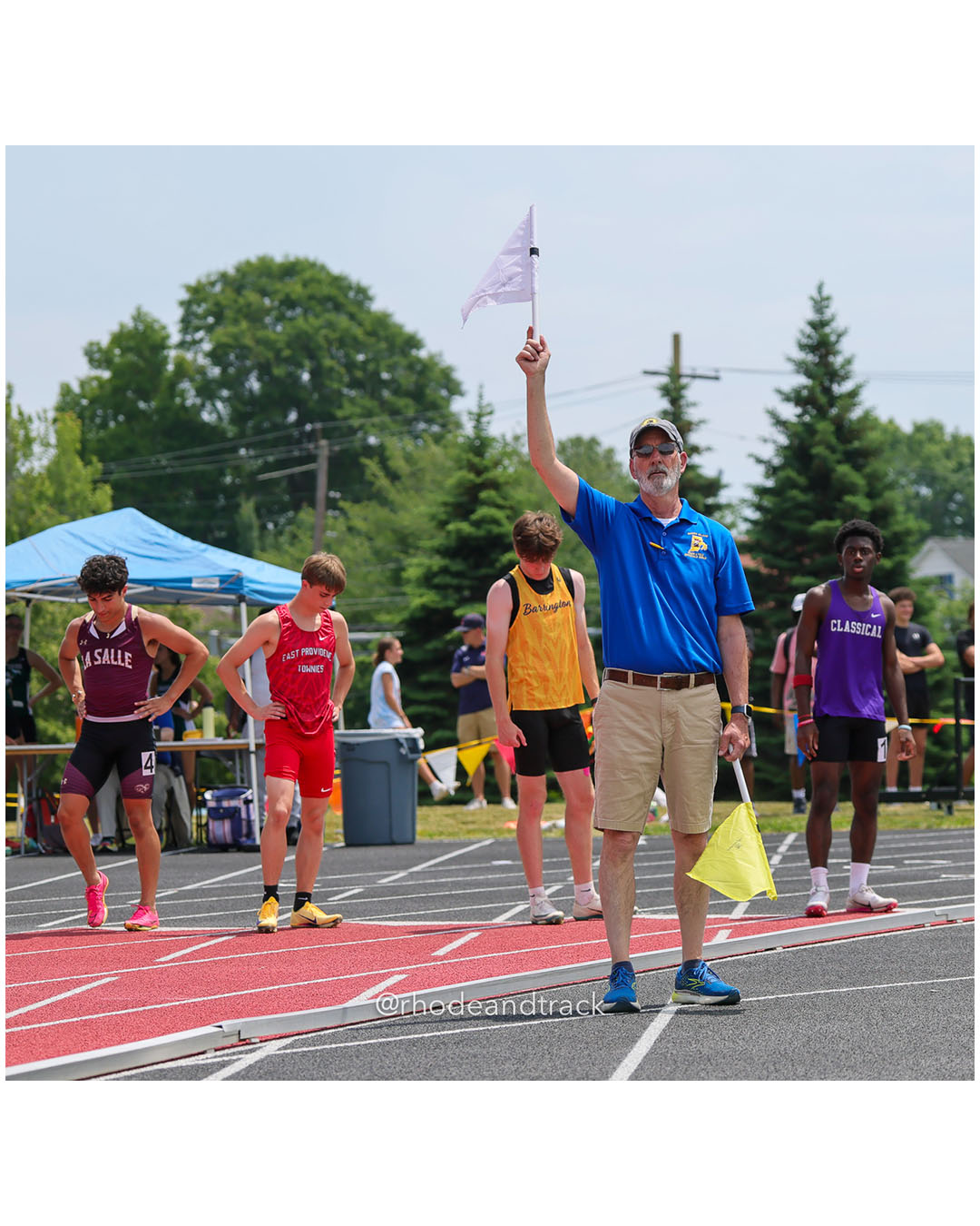 La Salle Academy, La Salle Academy - East Providence High School, East Providence High School - Barrington High School, Barrington High School - Classical High School, Classical High School - 2026 RI Outdoor Track and Field Championships - Brown Stadium - Providence, Rhode Island - June 06, 2026 File: ./dir-4x100/260606-2026-RI-Outdoor-Track-And-Field-State-Championships-Brown-365-296A6103.jpg La Salle Academy, La Salle Academy - East Providence High School, East Providence High School - Barrington High School, Barrington High Sch…