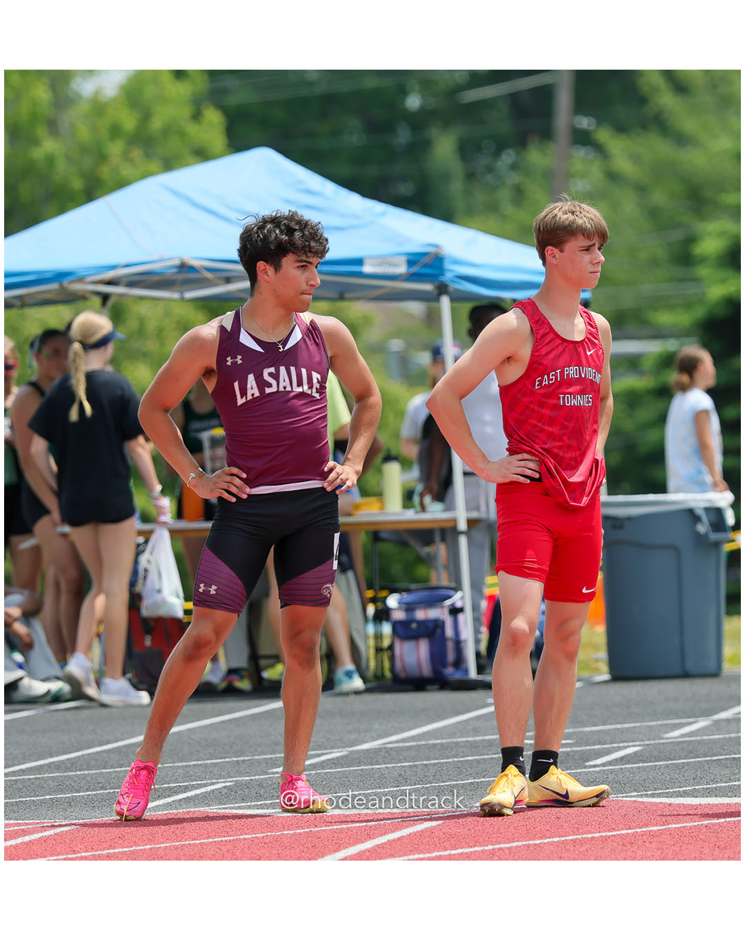 La Salle Academy, La Salle Academy - East Providence High School, East Providence High School - 2026 RI Outdoor Track and Field Championships - Brown Stadium - Providence, Rhode Island - June 06, 2026 File: ./dir-4x100/260606-2026-RI-Outdoor-Track-And-Field-State-Championships-Brown-366-296A6109.jpg La Salle Academy, La Salle Academy - East Providence High School, East Providence High School - 2026 RI Outdoor Track and Field Championshi…