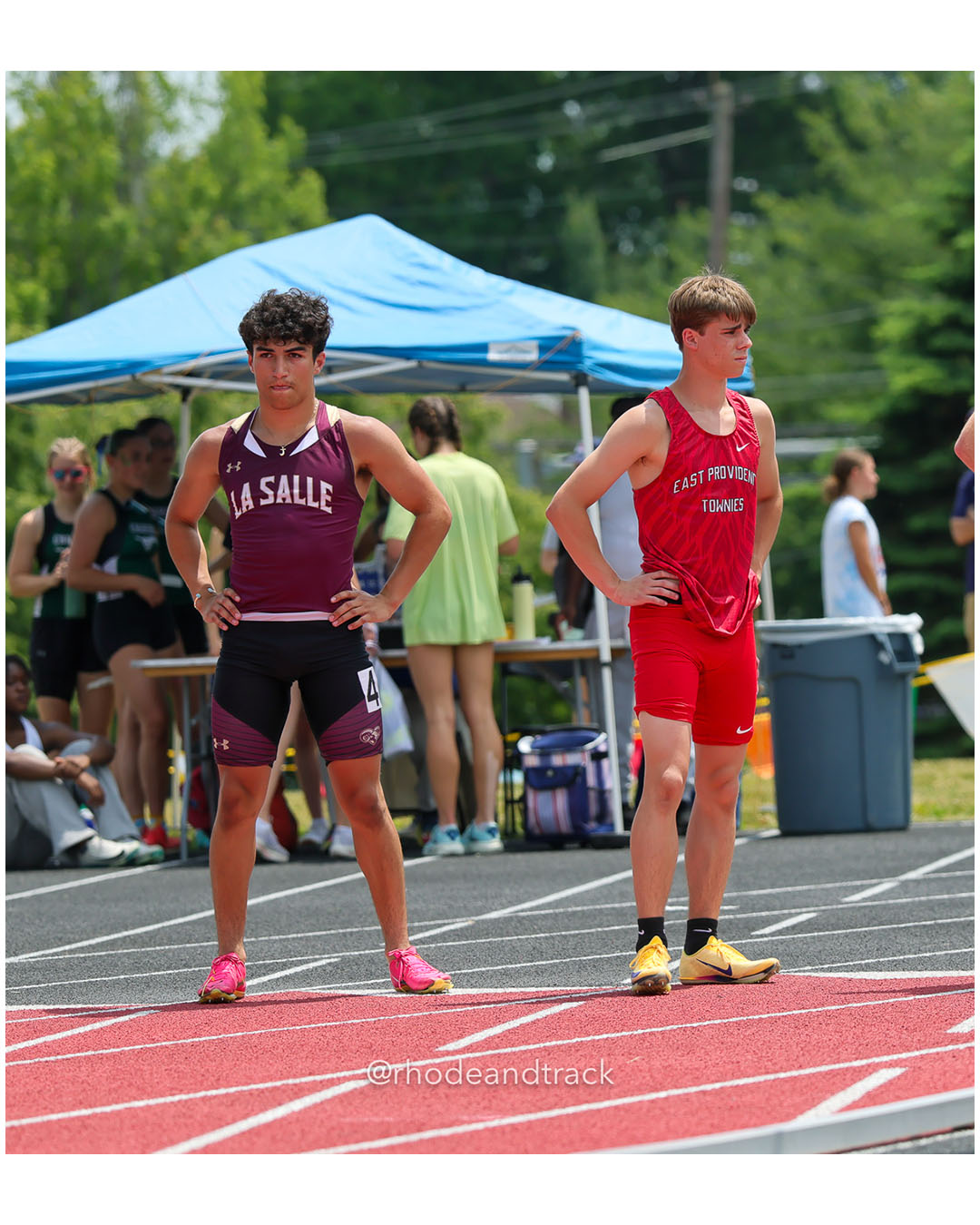 La Salle Academy, La Salle Academy - East Providence High School, East Providence High School - Barrington High School, Barrington High School - 2026 RI Outdoor Track and Field Championships - Brown Stadium - Providence, Rhode Island - June 06, 2026 File: ./dir-4x100/260606-2026-RI-Outdoor-Track-And-Field-State-Championships-Brown-367-296A6118.jpg La Salle Academy, La Salle Academy - East Providence High School, East Providence High School - Barrington High School, Barrington High Sch…