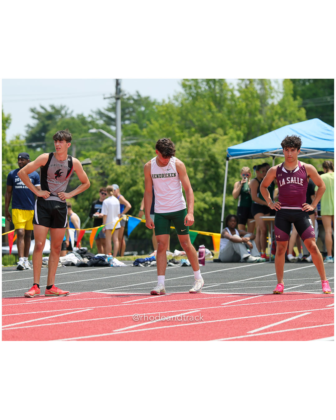 Cranston West HS, Cranston West HS - Bishop Hendricken High School, Bishop Hendricken High School - La Salle Academy, La Salle Academy - 2026 RI Outdoor Track and Field Championships - Brown Stadium - Providence, Rhode Island - June 06, 2026 File: ./dir-4x100/260606-2026-RI-Outdoor-Track-And-Field-State-Championships-Brown-368-296A6130.jpg Cranston West HS, Cranston West HS - Bishop Hendricken High School, Bishop Hendricken High School - La Salle Academy, La Salle Academy - 20…