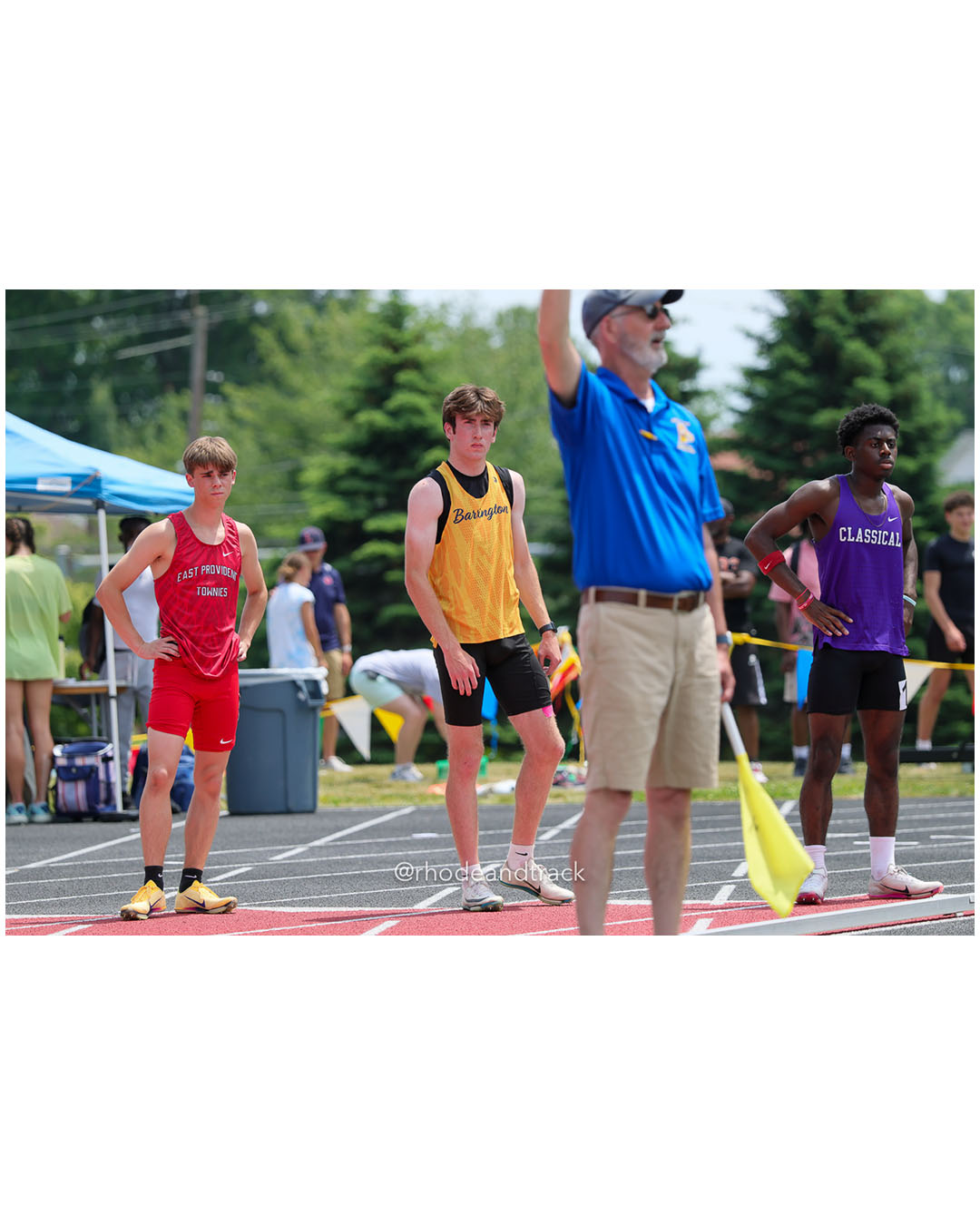 East Providence High School, East Providence High School - Barrington High School, Barrington High School - Classical High School, Classical High School - 2026 RI Outdoor Track and Field Championships - Brown Stadium - Providence, Rhode Island - June 06, 2026 File: ./dir-4x100/260606-2026-RI-Outdoor-Track-And-Field-State-Championships-Brown-371-296A6152.jpg East Providence High School, East Providence High School - Barrington High School, Barrington High School - Classical High School, Classica…