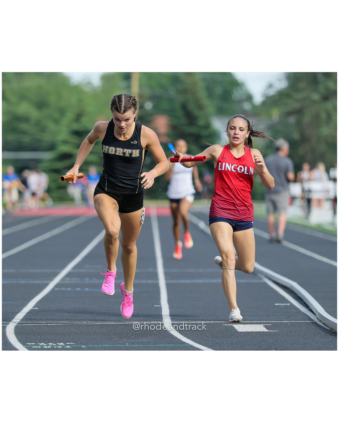 North Kingstown High School, North Kingstown High School - Lincoln High School, Lincoln High School - 2026 RI Outdoor Track and Field State Championships - Brown Stadium - Providence, Rhode Island - June 06, 2026 File: ./dir-4x400m/260606-2026-RI-Outdoor-Track-And-Field-State-Championships-Brown-1016-296A1280.jpg North Kingstown High School, North Kingstown High School - Lincoln High School, Lincoln High School - 2026 RI Outdoor Track and Field State…