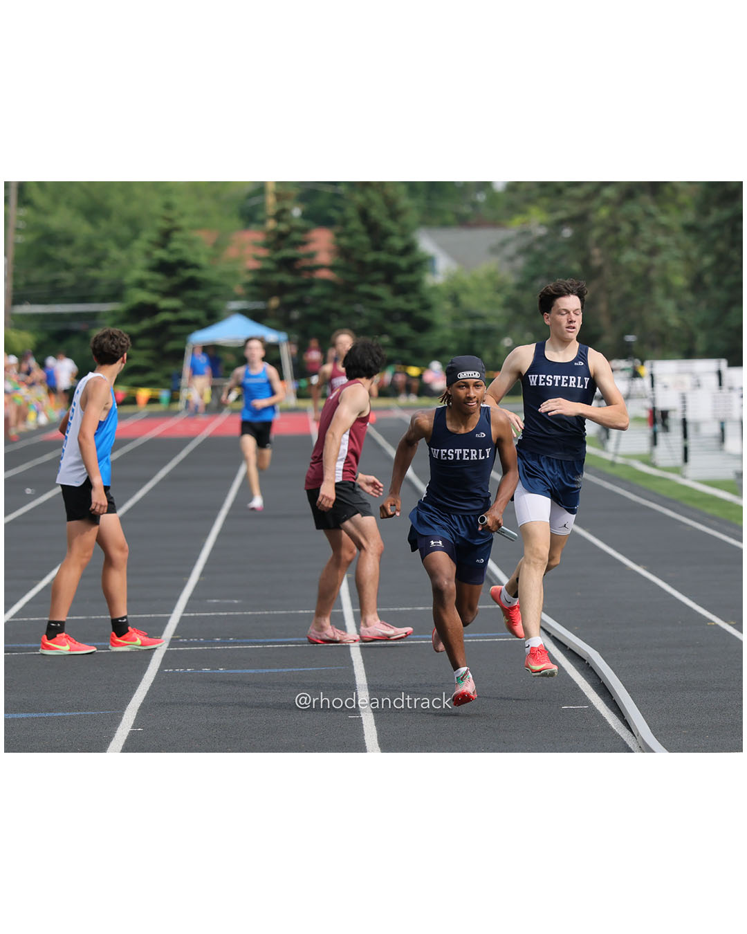 Westerly High School, Westerly High School - 2026 RI Outdoor Track and Field State Championships - Brown Stadium - Providence, Rhode Island - June 06, 2026 File: ./dir-4x400m/260606-2026-RI-Outdoor-Track-And-Field-State-Championships-Brown-883-296A7654.jpg Westerly High School, Westerly High School - 2026 RI Outdoor Track and Field State Championships - Brown Stadium - Providence, Rhode Island…