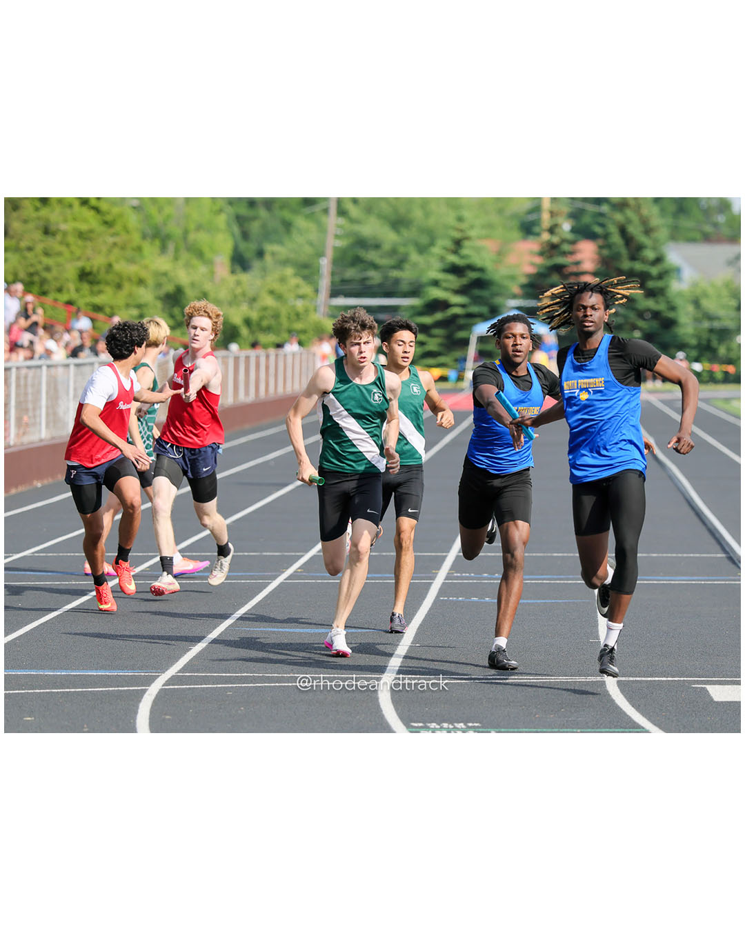 Cranston East High School, Cranston East High School - North Providence High School, North Providence High School - 2026 RI Outdoor Track and Field State Championships - Brown Stadium - Providence, Rhode Island - June 06, 2026 File: ./dir-4x400m/260606-2026-RI-Outdoor-Track-And-Field-State-Championships-Brown-900-296A8034.jpg Cranston East High School, Cranston East High School - North Providence High School, North Providence High School - 2026 RI Outdoor Track a…