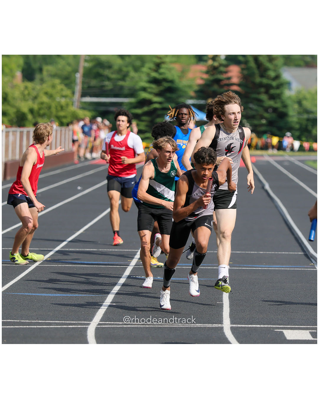 Cranston West HS, Cranston West HS - 2026 RI Outdoor Track and Field State Championships - Brown Stadium - Providence, Rhode Island - June 06, 2026 File: ./dir-4x400m/260606-2026-RI-Outdoor-Track-And-Field-State-Championships-Brown-906-296A8143.jpg Cranston West HS, Cranston West HS - 2026 RI Outdoor Track and Field State Championships - Brown Stadium - Providence, Rhode Island - June…