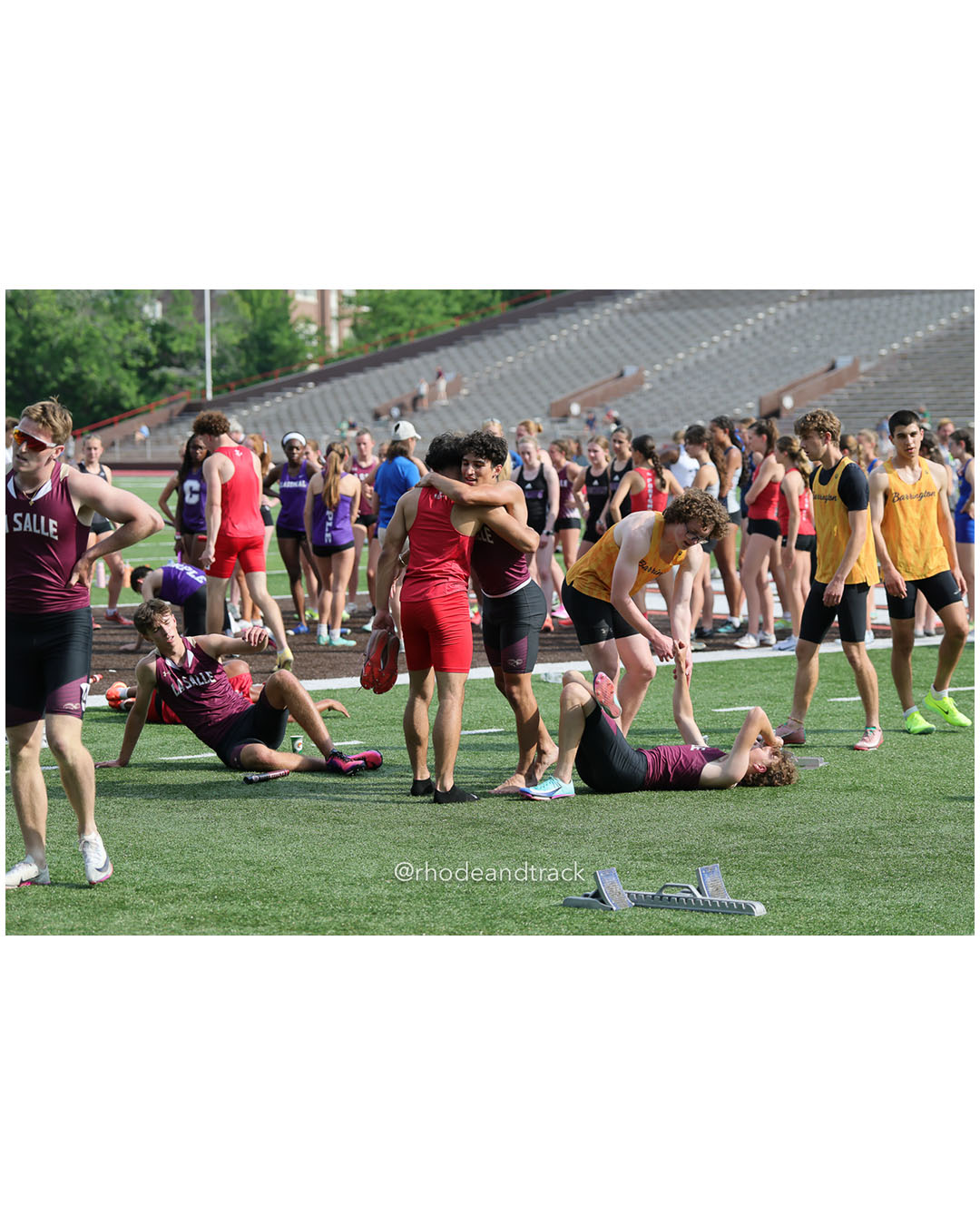La Salle Academy, La Salle Academy - East Providence High School, East Providence High School - 2026 RI Outdoor Track and Field State Championships - Brown Stadium - Providence, Rhode Island - June 06, 2026 File: ./dir-4x400m/260606-2026-RI-Outdoor-Track-And-Field-State-Championships-Brown-946-296A9398.jpg La Salle Academy, La Salle Academy - East Providence High School, East Providence High School - 2026 RI Outdoor Track and Field State Champ…