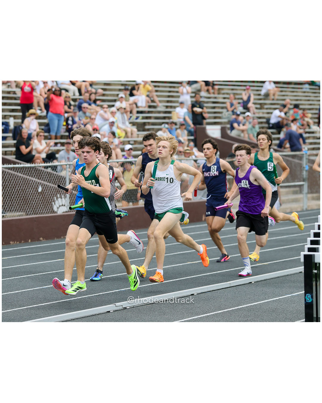 Smithfield High School, Smithfield High School - Bishop Hendricken High School, Bishop Hendricken High School - 2026 RI Outdoor Track and Field Championships - Brown Stadium - Providence, Rhode Island - June 06, 2026 File: ./dir-4x800/260606-2026-RI-Outdoor-Track-And-Field-State-Championships-Brown-148-296A2810.jpg Smithfield High School, Smithfield High School - Bishop Hendricken High School, Bishop Hendricken High School - 2026 RI Outdoor Track and F…