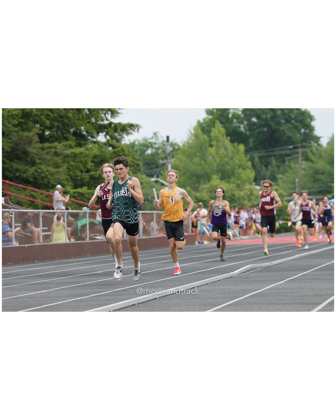 Chariho Regional High School, Chariho Regional High School - Barrington High School, Barrington High School - La Salle Academy, La Salle Academy - 2026 RI Outdoor Track and Field Championships - Brown Stadium - Providence, Rhode Island - June 06, 2026 File: ./dir-4x800/260606-2026-RI-Outdoor-Track-And-Field-State-Championships-Brown-151-296A2863.jpg Chariho Regional High School, Chariho Regional High School - Barrington High School, Barrington High School - La Salle Academy, La Salle Ac…