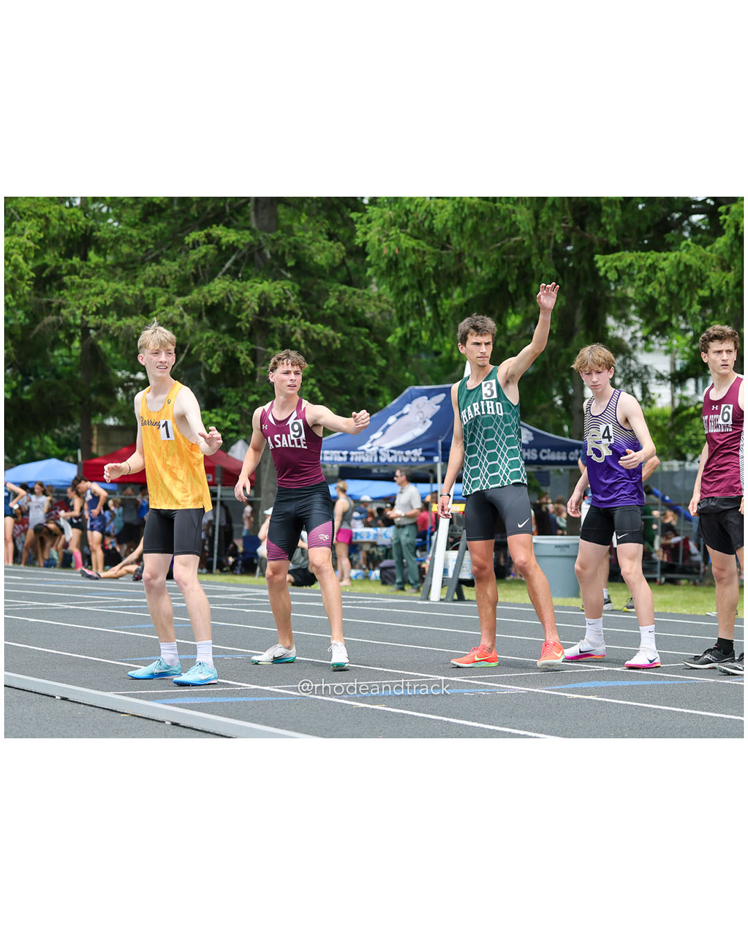 Barrington High School, Barrington High School - Chariho Regional High School, Chariho Regional High School - La Salle Academy, La Salle Academy - St. Raphael Academy, St. Raphael Academy - 2026 RI Outdoor Track and Field Championships - Brown Stadium - Providence, Rhode Island - June 06, 2026 File: ./dir-4x800/260606-2026-RI-Outdoor-Track-And-Field-State-Championships-Brown-171-296A3289.jpg Barrington High School, Barrington High School - Chariho Regional High School, Chariho Regional High School - La Salle Academy, La Salle Ac…