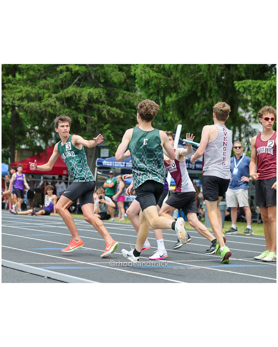 Chariho Regional High School, Chariho Regional High School - East Greenwich High School, East Greenwich High School - 2026 RI Outdoor Track and Field Championships - Brown Stadium - Providence, Rhode Island - June 06, 2026 File: ./dir-4x800/260606-2026-RI-Outdoor-Track-And-Field-State-Championships-Brown-173-296A3319.jpg Chariho Regional High School, Chariho Regional High School - East Greenwich High School, East Greenwich High School - 2026 RI Outdoor Track…