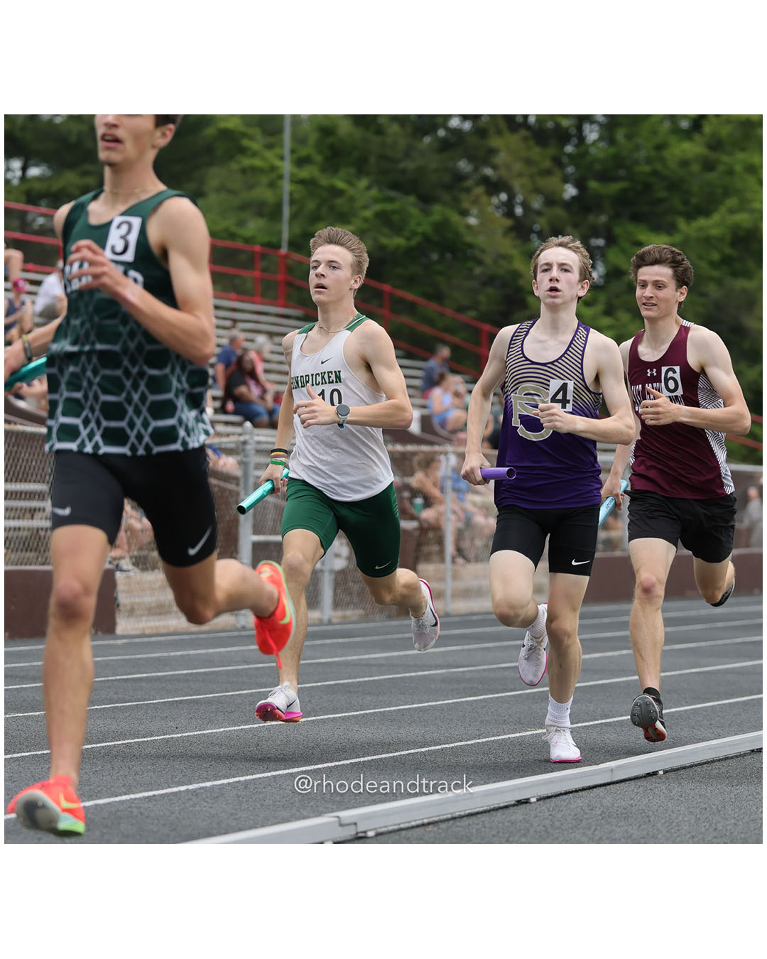 Bishop Hendricken High School, Bishop Hendricken High School - St. Raphael Academy, St. Raphael Academy - East Greenwich High School, East Greenwich High School - 2026 RI Outdoor Track and Field Championships - Brown Stadium - Providence, Rhode Island - June 06, 2026 File: ./dir-4x800/260606-2026-RI-Outdoor-Track-And-Field-State-Championships-Brown-189-296A3568.jpg Bishop Hendricken High School, Bishop Hendricken High School - St. Raphael Academy, St. Raphael Academy - East Greenwich High School, East…