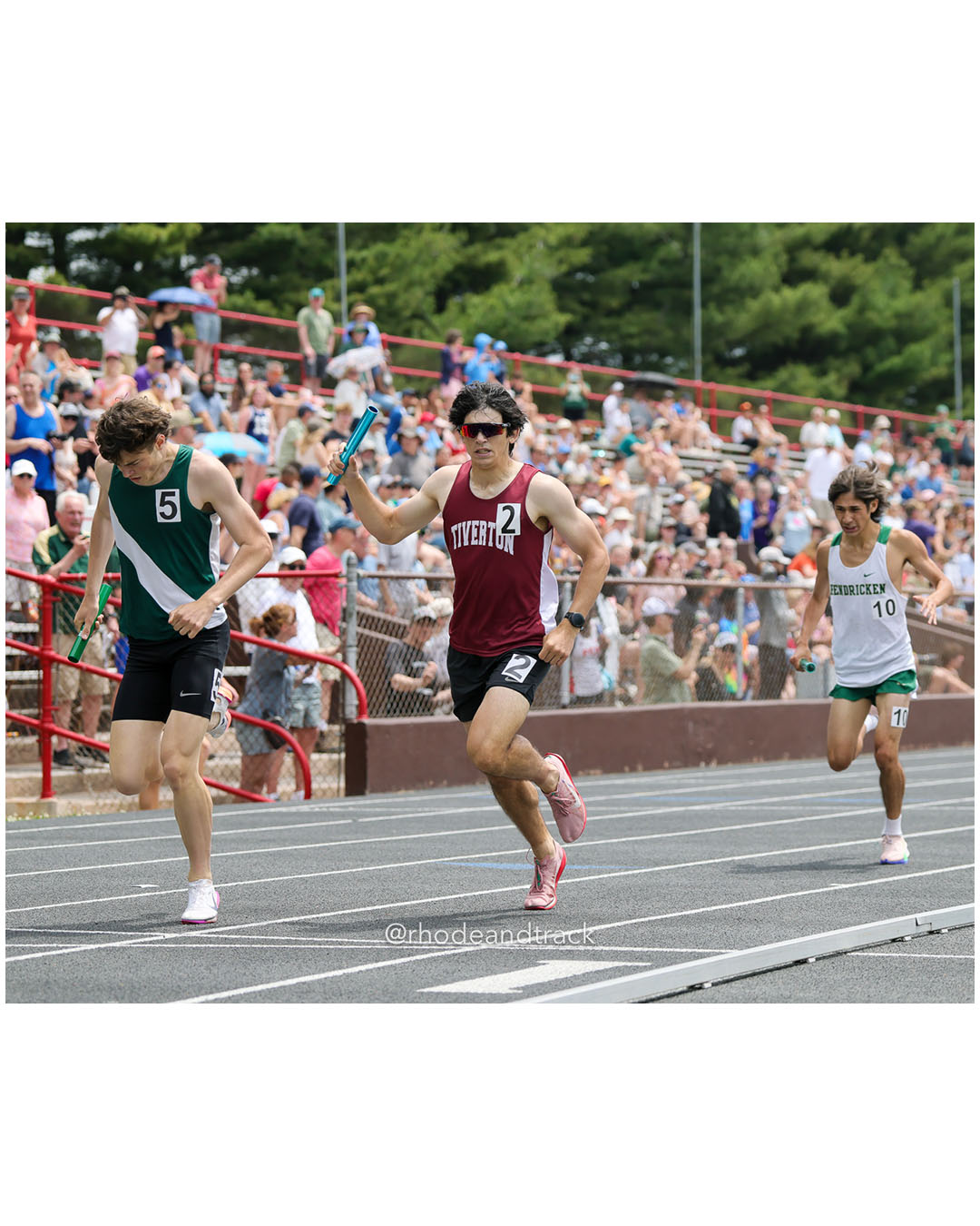 Tiverton, Tiverton - Cranston East High School, Cranston East High School - Bishop Hendricken High School, Bishop Hendricken High School - 2026 RI Outdoor Track and Field Championships - Brown Stadium - Providence, Rhode Island - June 06, 2026 File: ./dir-4x800/260606-2026-RI-Outdoor-Track-And-Field-State-Championships-Brown-231-296A4281.jpg Tiverton, Tiverton - Cranston East High School, Cranston East High School - Bishop Hendricken High School, Bishop Hendricken High School -…