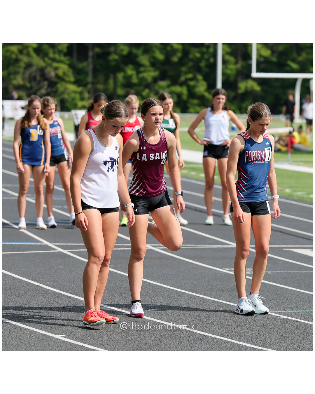 Mary Monahan, La Salle Academy, 9 - Nell Lorincz, Moses Brown School, 12 - Sienna Adams, Portsmouth High School, 9 - 2026 RI Outdoor Track and Field State Championships - Brown Stadium - Providence, Rhode Island - June 06, 2026 File: ./dir-800m/260606-2026-RI-Outdoor-Track-And-Field-State-Championships-Brown-697-296A0311.jpg Mary Monahan, La Salle Academy, 9 - Nell Lorincz, Moses Brown School, 12 - Sienna Adams, Portsmouth High School, 9 - 2026 RI Outdoor Track…