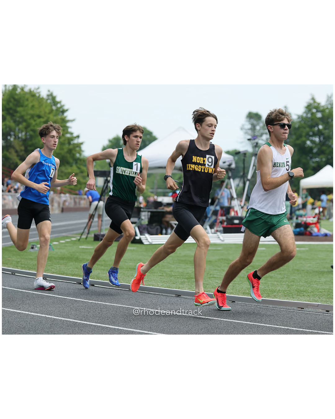 Jacob Silva, Bishop Hendricken High School, 12 - Brayden Rivello, Cumberland, 11 - Henry Laperle, North Kingstown High School, 9 - Benjamin Goodson, Smithfield High School, 12 - 2026 RI Outdoor Track and Field Championships - Brown Stadium - Providence, Rhode Island - June 06, 2026 File: ./dir-Boys-1500/260606-2026-RI-Outdoor-Track-And-Field-State-Championships-Brown-426-296A7321.jpg Jacob Silva, Bishop Hendricken High School, 12 - Brayden Rivello, Cumberland, 11 - Henry Laperle, North Kingstown High School, 9 - Benjamin…