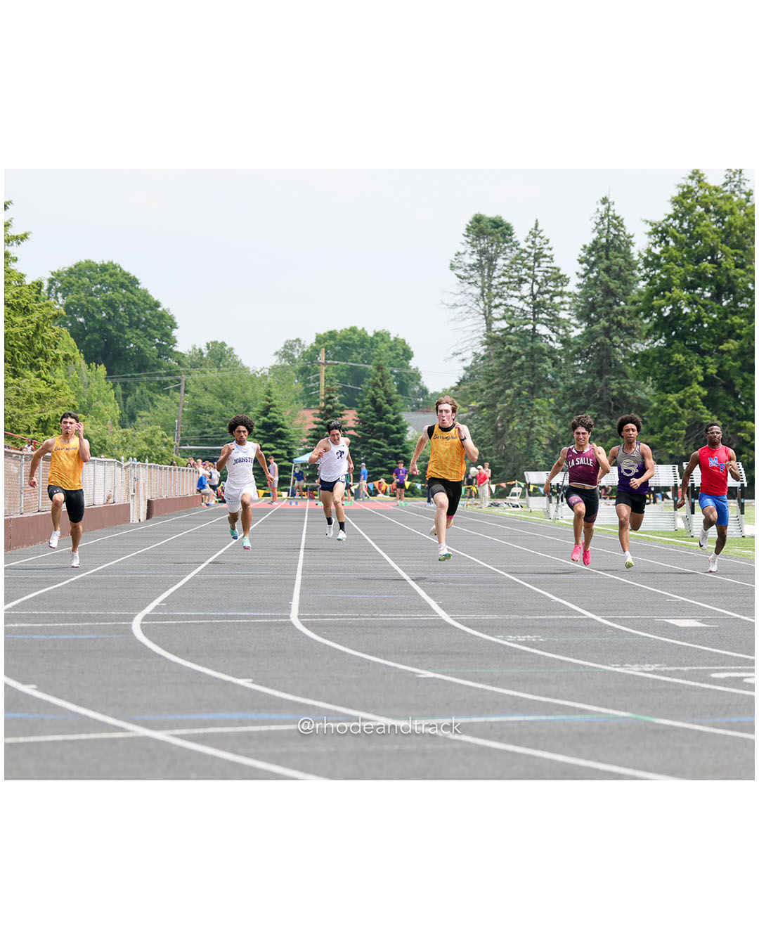 Walker Brown, Moses Brown School, 12 - Albert Nunez, Johnston High School, 11 - Melvin Howard, St. Raphael Academy, 12 - Danny Serna, Barrington High School, 12 - Mckeene Keith, Mount Pleasant High School, 12 - Jackson Alves, La Salle Academy, 11 - Patrick Trainor, Barrington High School, 12 - 2026 RI Outdoor Track and Field State Championships - Brown Stadium - Providence, Rhode Island - June 06, 2026 File: ./dir-Dash/260606-2026-RI-Outdoor-Track-And-Field-State-Championships-Brown-501-296A0737.jpg Walker Brown, Moses Brown School, 12 - Albert Nunez, Johnston High School, 11 - Melvin Howard, St. Raphael Academy, 12 - Danny Serna, Barri…