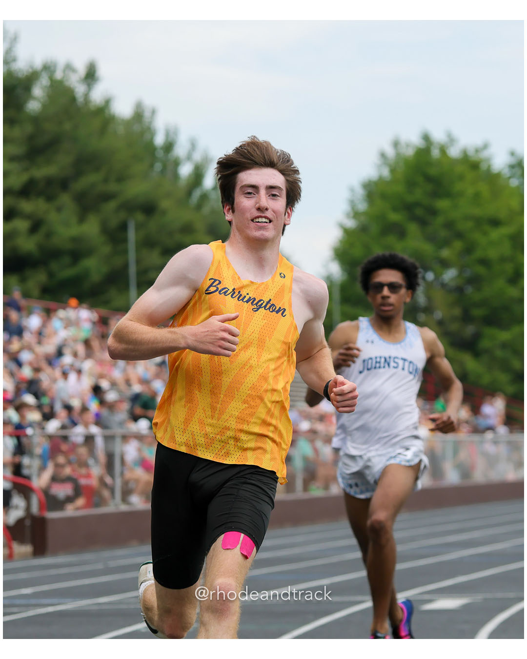 Patrick Trainor, Barrington High School, 12 - Elias Milhouse, Johnston High School, 12 - Gavin Howley, Portsmouth High School, 10 - 2026 RI Outdoor Track and Field State Championships - Brown Stadium - Providence, Rhode Island - June 06, 2026 File: ./dir-Dash/260606-2026-RI-Outdoor-Track-And-Field-State-Championships-Brown-556-296A3710.jpg Patrick Trainor, Barrington High School, 12 - Elias Milhouse, Johnston High School, 12 - Gavin Howley, Portsmouth High School, 10 - 2026 RI…