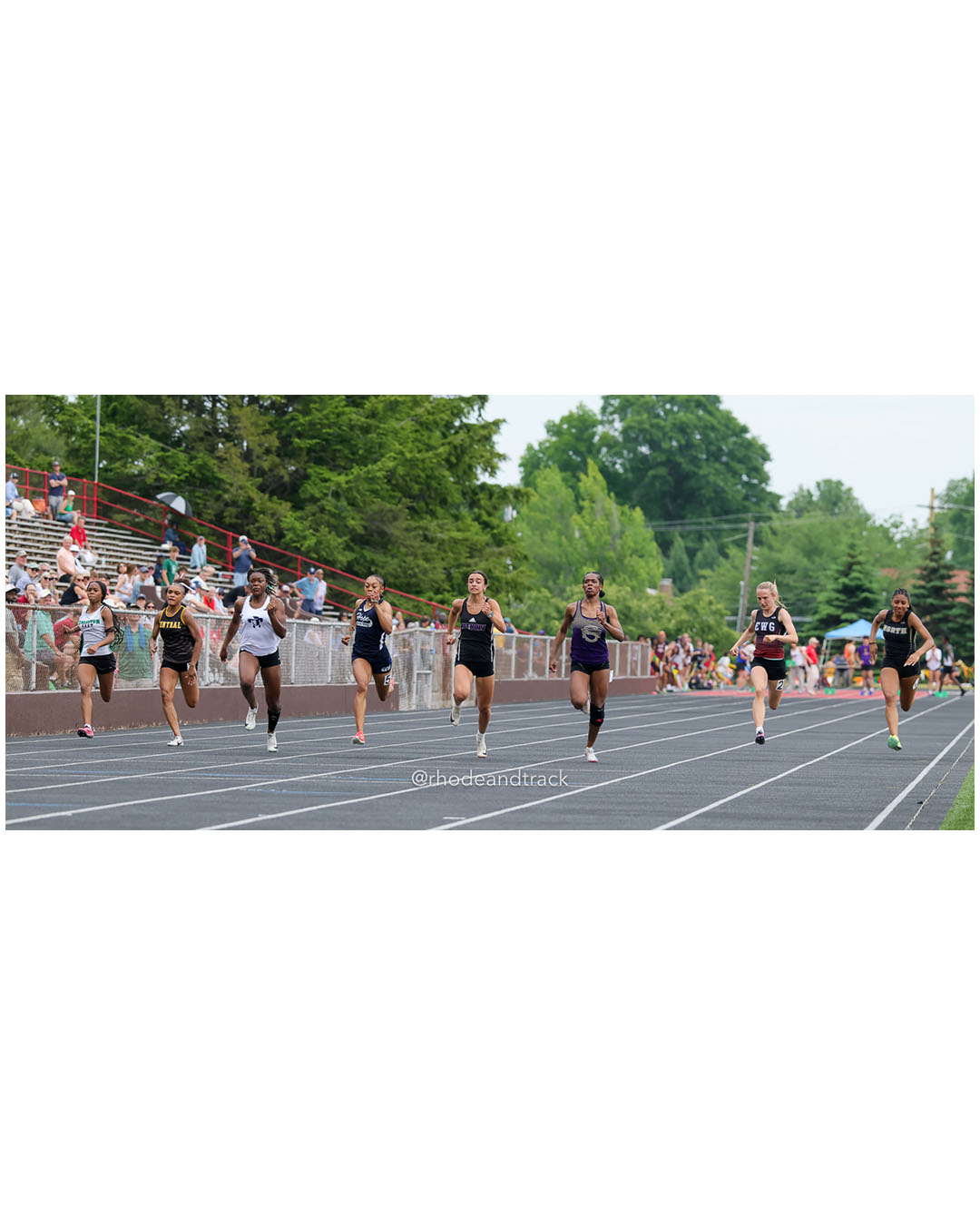 Ellie Gagnon, North Kingstown High School, 10 - KaNai Perry-Spann, Cranston East High School, 9 - Kate Hebert, Exeter-West Greenwich Regional, 11 - Kendra Satine, Moses Brown School, 12 - Francesca Justin, St. Raphael Academy, 10 - Zariyah Brown, Hope High School, 12 - Thea Jackson, Mount Hope High School, 12 - Jezayah Gomes, Central High School, 10 - 2026 RI Outdoor Track and Field State Championships - Brown Stadium - Providence, Rhode Island - June 06, 2026 File: ./dir-Dash/260606-2026-RI-Outdoor-Track-And-Field-State-Championships-Brown-557-296A3869.jpg Ellie Gagnon, North Kingstown High School, 10 - KaNai Perry-Spann, Cranston East High School, 9 - Kate Hebert, Exeter-West Greenwich Region…