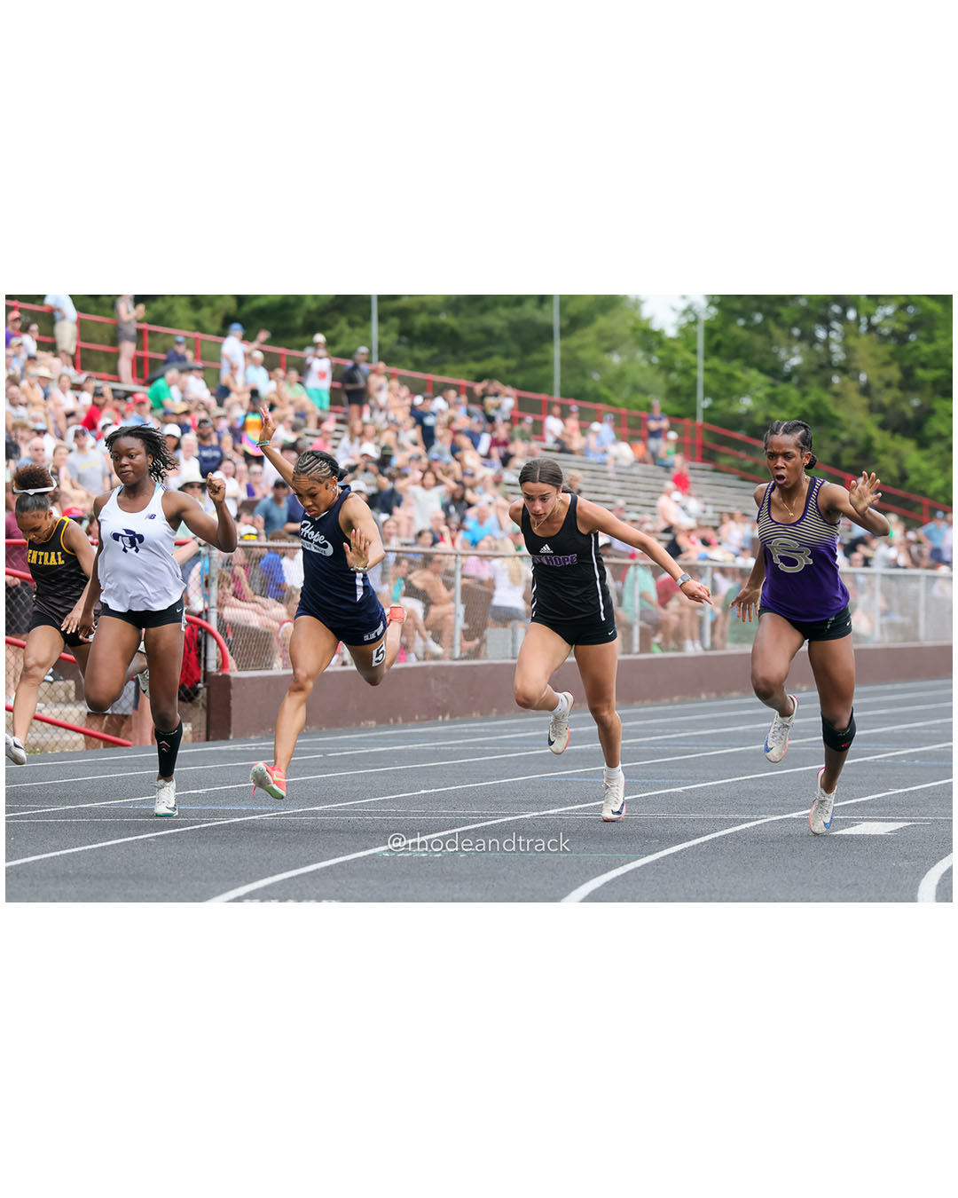 Thea Jackson, Mount Hope High School, 12 - Zariyah Brown, Hope High School, 12 - Francesca Justin, St. Raphael Academy, 10 - Kendra Satine, Moses Brown School, 12 - 2026 RI Outdoor Track and Field State Championships - Brown Stadium - Providence, Rhode Island - June 06, 2026 File: ./dir-Dash/260606-2026-RI-Outdoor-Track-And-Field-State-Championships-Brown-558-296A3949.jpg Thea Jackson, Mount Hope High School, 12 - Zariyah Brown, Hope High School, 12 - Francesca Justin, St. Raphael Academy, 10 - Kendra Satine,…