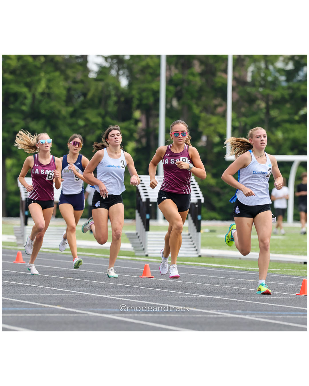 Cecelia Ludwig, Cumberland, 10 - Olivia Wahlberg, La Salle Academy, 12 - Charli McCue, Cumberland, 12 - Jackie Mattos, St Mary Academy-Bay View High, 12 - Layne Stevens, La Salle Academy, 10 - 2026 RI Outdoor Track and Field State Championships - Brown Stadium - Providence, Rhode Island - June 06, 2026 File: ./dir-Girls-1500/260606-2026-RI-Outdoor-Track-And-Field-State-Championships-Brown-531-296A2323.jpg Cecelia Ludwig, Cumberland, 10 - Olivia Wahlberg, La Salle Academy, 12 - Charli McCue, Cumberland, 12 - Jackie Mattos, St Mary Academy-Bay…