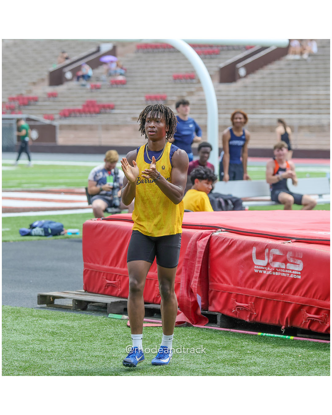 Caleb Satisfield, Barrington High School, 12 - 2026 RI Outdoor Track and Field State Championships - Brown Stadium - Providence, Rhode Island - June 06, 2026 File: ./dir-High-Jump/260606-2026-RI-Outdoor-Track-And-Field-State-Championships-Brown-508-296A1137.jpg Caleb Satisfield, Barrington High School, 12 - 2026 RI Outdoor Track and Field State Championships - Brown Stadium - Providence, Rhode Isla…