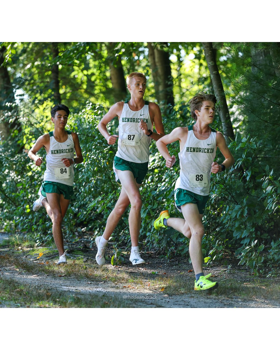 #83 Stephen Lebeau, Bishop Hendricken High School, 5k Run - Boys (W Johnston), P13, 17:38.69; #87 Dolan McQuarrie, Bishop Hendricken High S…