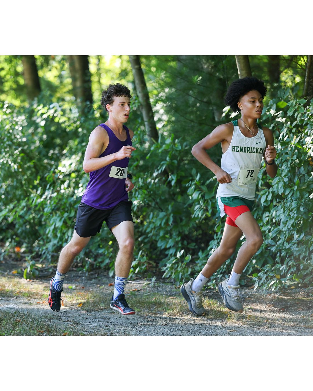 #72 Noah Bonilla, Bishop Hendricken High School, 5k Run - Boys (W Johnston), P23, 18:26.29 - #201 Gabriel Niederman, Classical High School,…