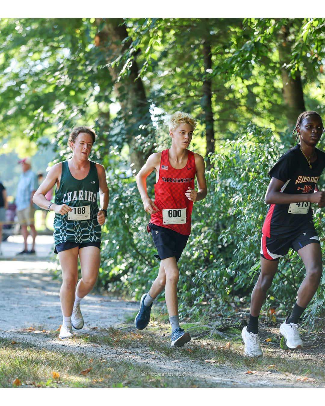 #600 Charlie Johnson, Narragansett High School, 5k Run - Boys (W Johnston), P52, 21:16.20; #168 Ian MacInnis, Chariho High School, 5k Run -…