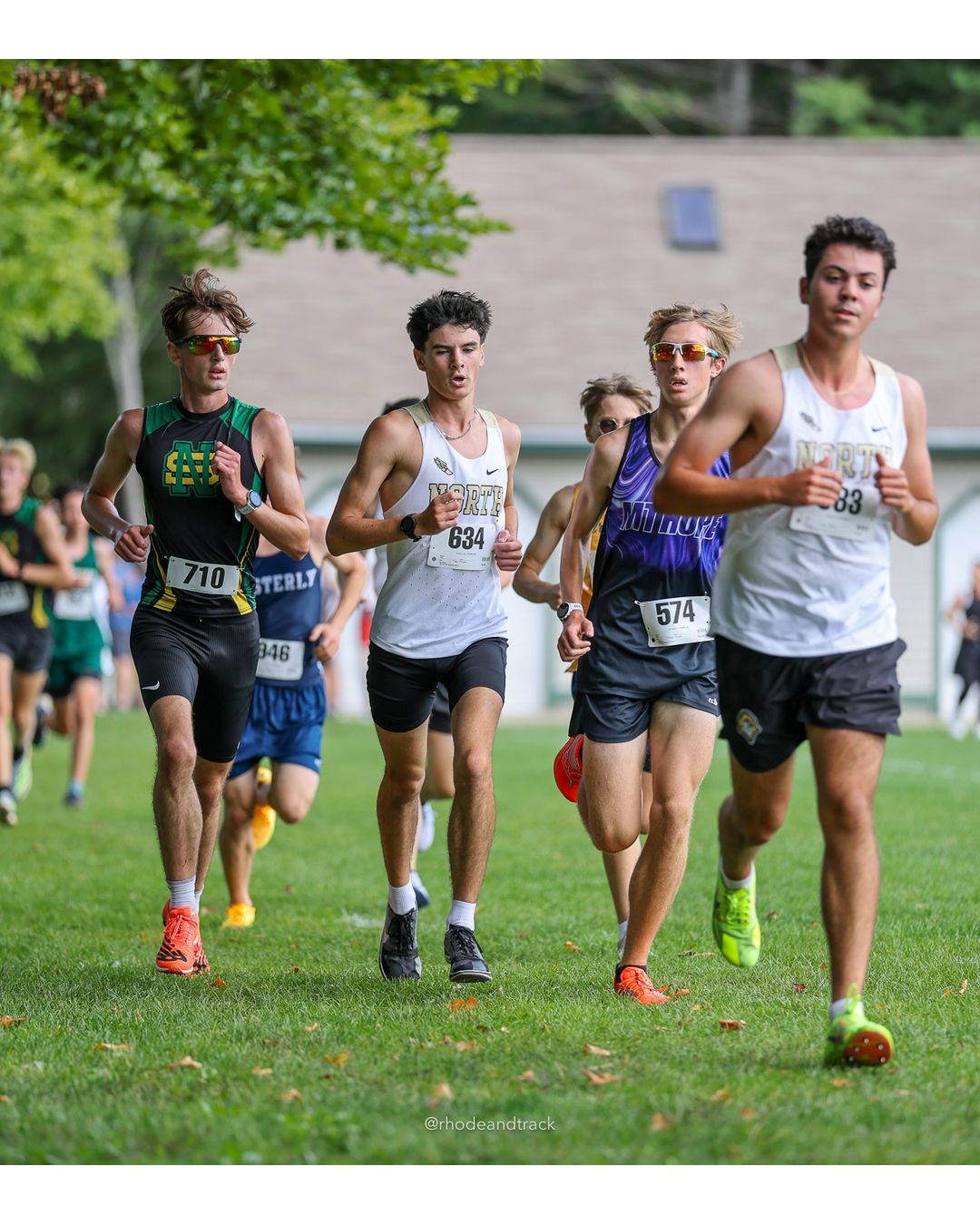 #574 Chase Aiksnoras, Mount Hope High School, 5k Run - Boys (K Johnston), P35, 19:15.78; #710 Derek Mallon, North Smithfield High School, 5k Run - Boys (K Johnston), P24, 18:36.58 - #710 Derek Mallon, North Smithfield High School, 5k Run - Boys (K Johnston), P24, 18:36.58; #574 Chase Aiksnoras, Mount Hope High School, 5k Run - Boys (K Johnston), P35, 19:15.78 - 2026 Injury Fund Carnival XC - Deerfield Park - Greenville, Rhode Island - September 05, 2026 File: ./dir-3-5k_Run-Boys-K_Johnston/260905-2026-injury-fund-xc-deerfield-park-352-398A7110.jpg #574 Chase Aiksnoras, Mount Hope High School, 5k Run - Boys (K Johnston), P35, 19:15.78; #710 Derek Mallon, North Smithfield High School, 5…