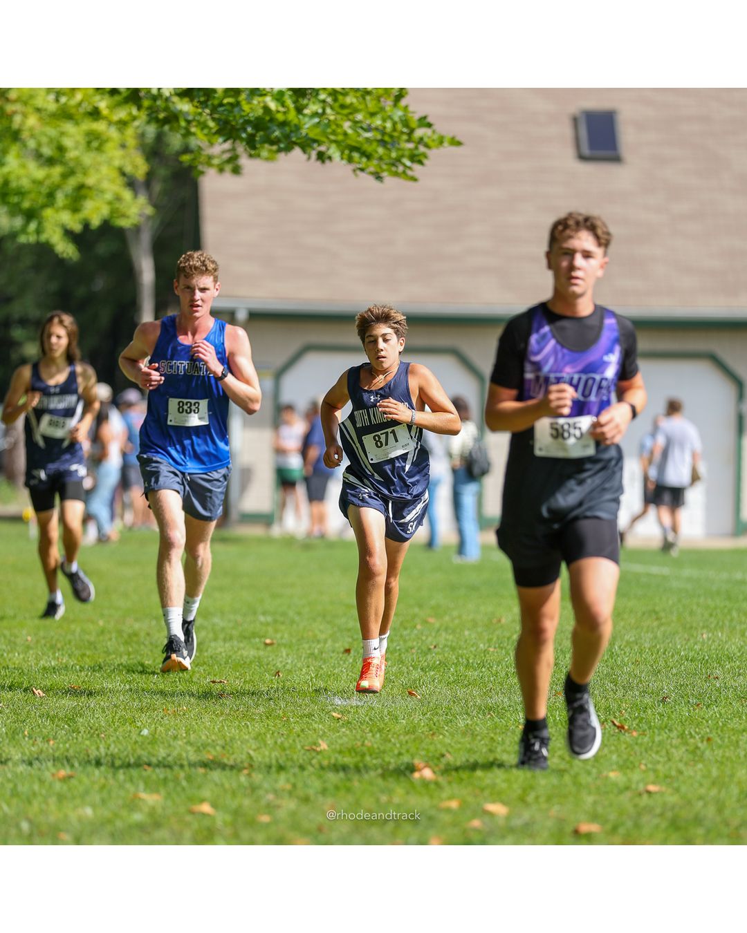 #585 Maxwell Weldon, Mount Hope High School, 5k Run - Boys (K Johnston), P79, 21:34.53; #833 Jackson Downs, Scituate High School, 5k Run - Boys (K Johnston), P75, 21:20.88 - #871 Jameson Bell, South Kingstown High School, 5k Run - Boys (K Johnston), P73, 21:19.10; #833 Jackson Downs, Scituate High School, 5k Run - Boys (K Johnston), P75, 21:20.88 - 2026 Injury Fund Carnival XC - Deerfield Park - Greenville, Rhode Island - September 05, 2026 File: ./dir-3-5k_Run-Boys-K_Johnston/260905-2026-injury-fund-xc-deerfield-park-373-398A7458.jpg #585 Maxwell Weldon, Mount Hope High School, 5k Run - Boys (K Johnston), P79, 21:34.53; #833 Jackson Downs, Scituate High School, 5k Run -…
