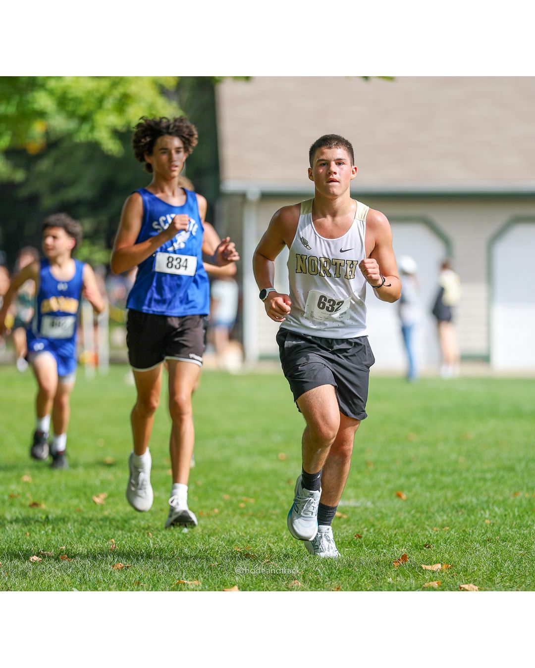#834 Fallon Green, Scituate High School, 5k Run - Boys (K Johnston), P112, 24:22.40 - #632 Dustin Bottaro, North Kingstown High School, 5k Run - Boys (K Johnston), P114, 24:30.12; #834 Fallon Green, Scituate High School, 5k Run - Boys (K Johnston), P112, 24:22.40 - 2026 Injury Fund Carnival XC - Deerfield Park - Greenville, Rhode Island - September 05, 2026 File: ./dir-3-5k_Run-Boys-K_Johnston/260905-2026-injury-fund-xc-deerfield-park-380-398A7603.jpg #834 Fallon Green, Scituate High School, 5k Run - Boys (K Johnston), P112, 24:22.40 - #632 Dustin Bottaro, North Kingstown High School, 5k…