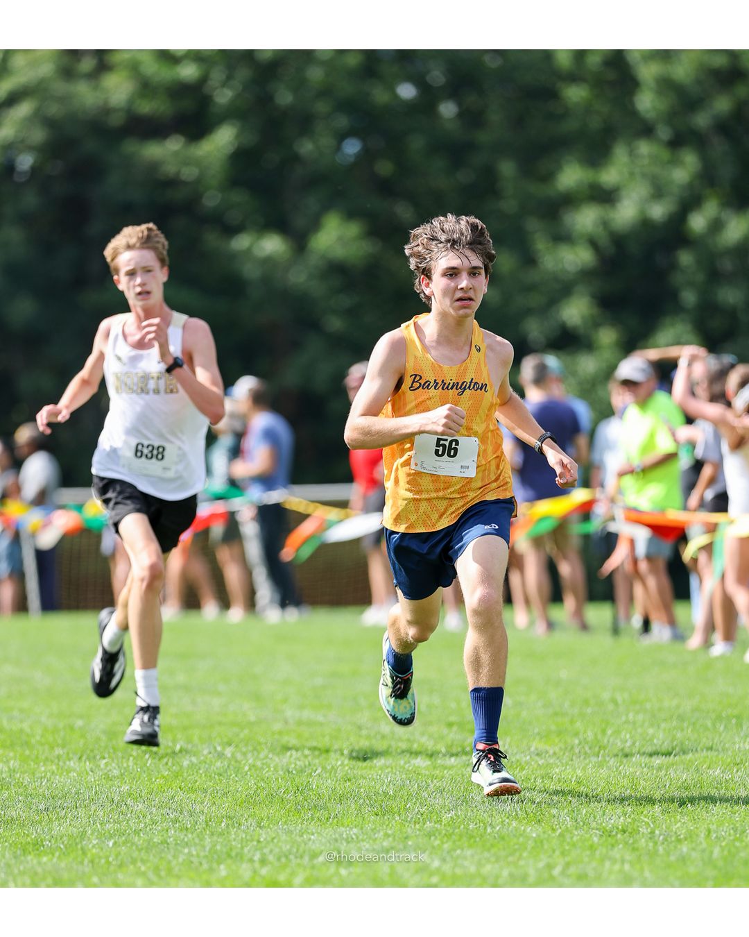 #638 Everett Coleman, North Kingstown High School, 5k Run - Boys (K Johnston), P52, 20:04.63; #56 Teddy Pickford, Barrington High School, 5k Run - Boys (K Johnston), P51, 20:04.12 - #638 Everett Coleman, North Kingstown High School, 5k Run - Boys (K Johnston), P52, 20:04.63; #56 Teddy Pickford, Barrington High School, 5k Run - Boys (K Johnston), P51, 20:04.12 - 2026 Injury Fund Carnival XC - Deerfield Park - Greenville, Rhode Island - September 05, 2026 File: ./dir-3-5k_Run-Boys-K_Johnston/260905-2026-injury-fund-xc-deerfield-park-441-398A8613.jpg #638 Everett Coleman, North Kingstown High School, 5k Run - Boys (K Johnston), P52, 20:04.63; #56 Teddy Pickford, Barrington High School, 5…