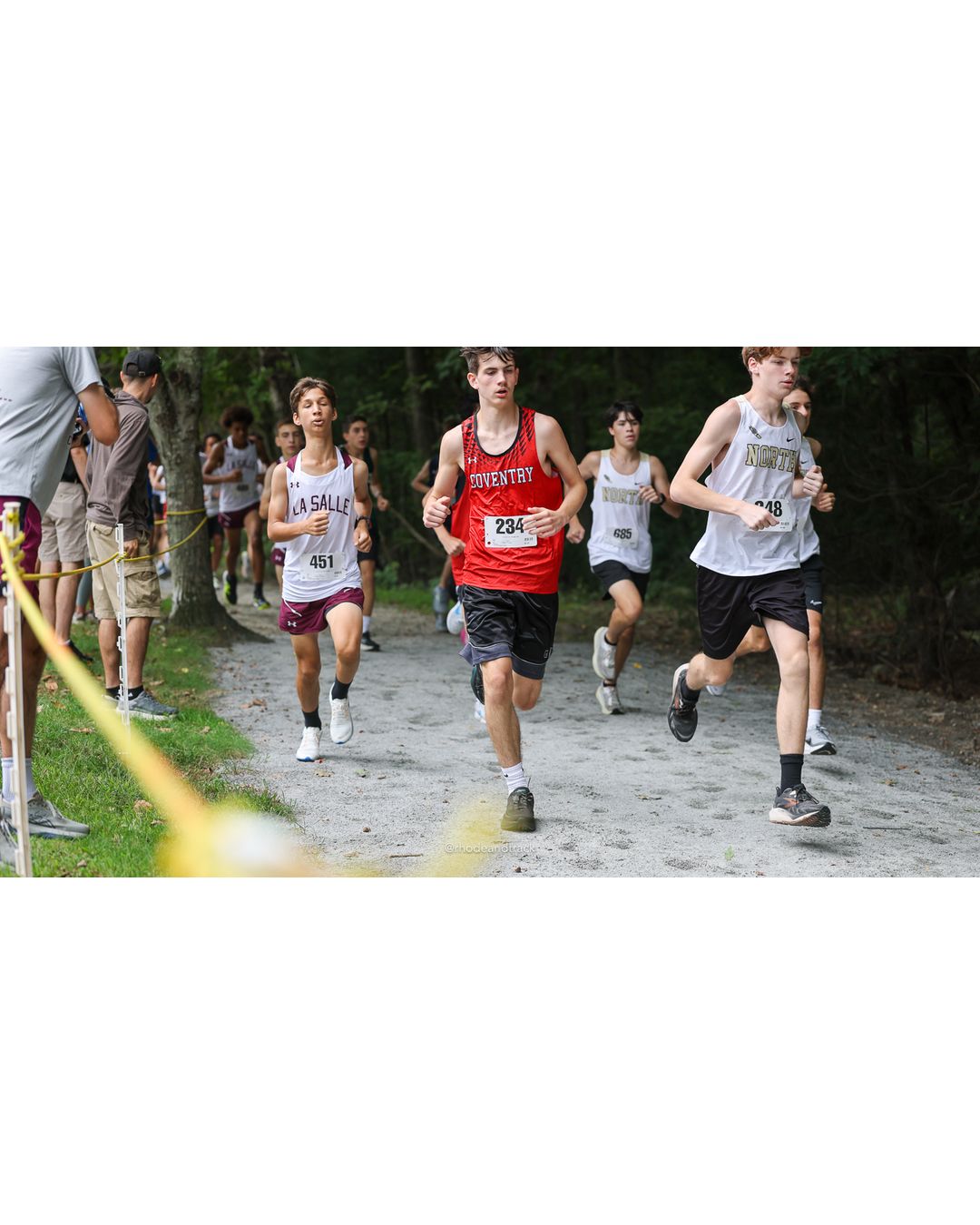 #234 Wyatt Thorp, Coventry High School, 4k Run - Boys (Dwyer), P38, 17:44.84; #451 Payce Broomfield, La Salle Academy, 4k Run - Boys (Dwyer), P12, 16:31.45 - #451 Payce Broomfield, La Salle Academy, 4k Run - Boys (Dwyer), P12, 16:31.45 - 2026 Injury Fund Carnival XC - Deerfield Park - Greenville, Rhode Island - September 05, 2026 File: ./dir-5-4k_Run-Boys-Dwyer/260905-2026-injury-fund-xc-deerfield-park-667-398A2194.jpg #234 Wyatt Thorp, Coventry High School, 4k Run - Boys (Dwyer), P38, 17:44.84; #451 Payce Broomfield, La Salle Academy, 4k Run - Boys (Dwyer…