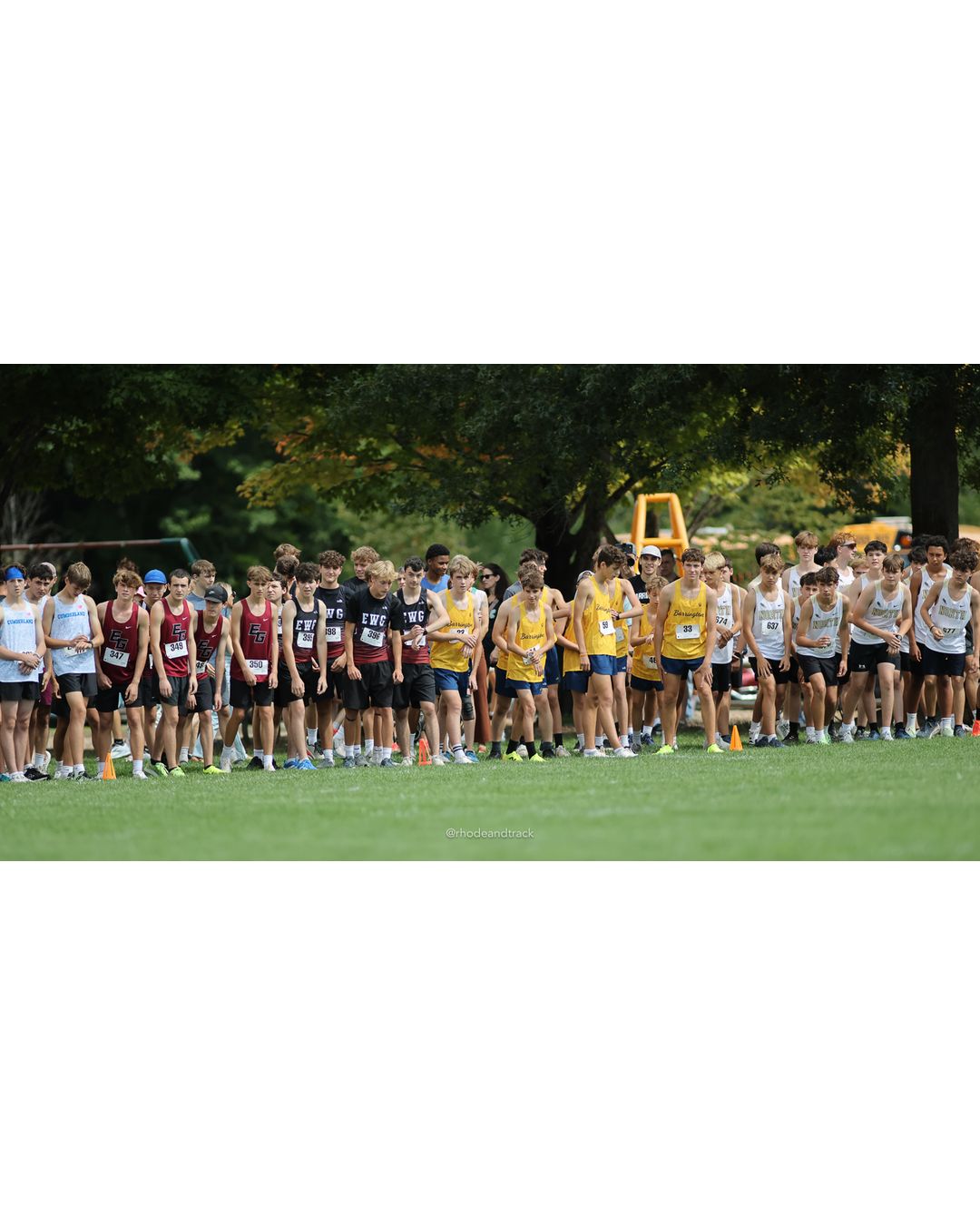 #396 Elijah Gibbs, Exeter-West Greenwich Regional, 4k Run - Boys (Dwyer), P9, 16:14.13; #349 Paul Lehmann, East Greenwich High School, 4k Run - Boys (Dwyer), P13, 16:38.83; #350 Tyler Levy, East Greenwich High School, 4k Run - Boys (Dwyer), P1, 15:01.39 - 2026 Injury Fund Carnival XC - Deerfield Park - Greenville, Rhode Island - September 05, 2026 File: ./dir-5-4k_Run-Boys-Dwyer/260905-2026-injury-fund-xc-deerfield-park-714-8P0A0511.jpg #396 Elijah Gibbs, Exeter-West Greenwich Regional, 4k Run - Boys (Dwyer), P9, 16:14.13; #349 Paul Lehmann, East Greenwich High School, 4k R…